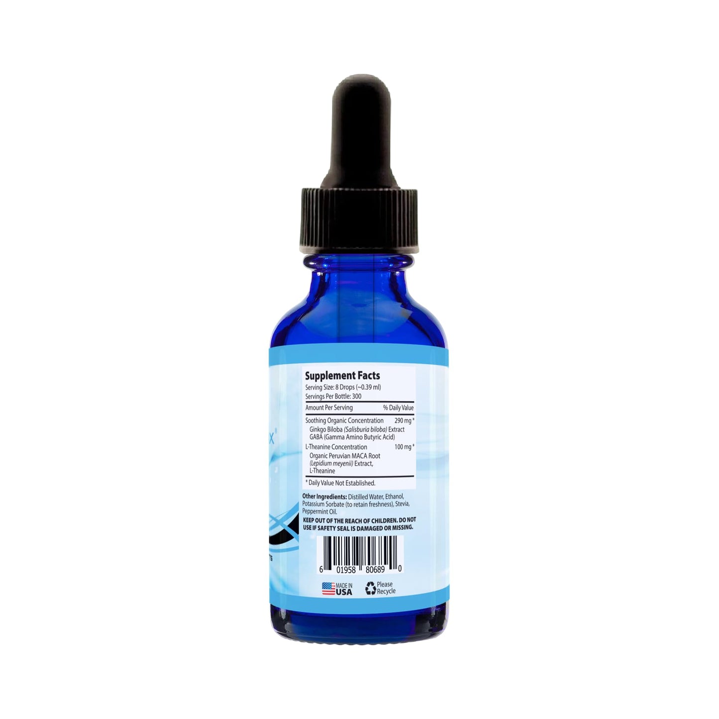 Absonutrix GABA + L-Theanine 290 mg Liquid โ 4 oz, 300 Servings, Made in USA