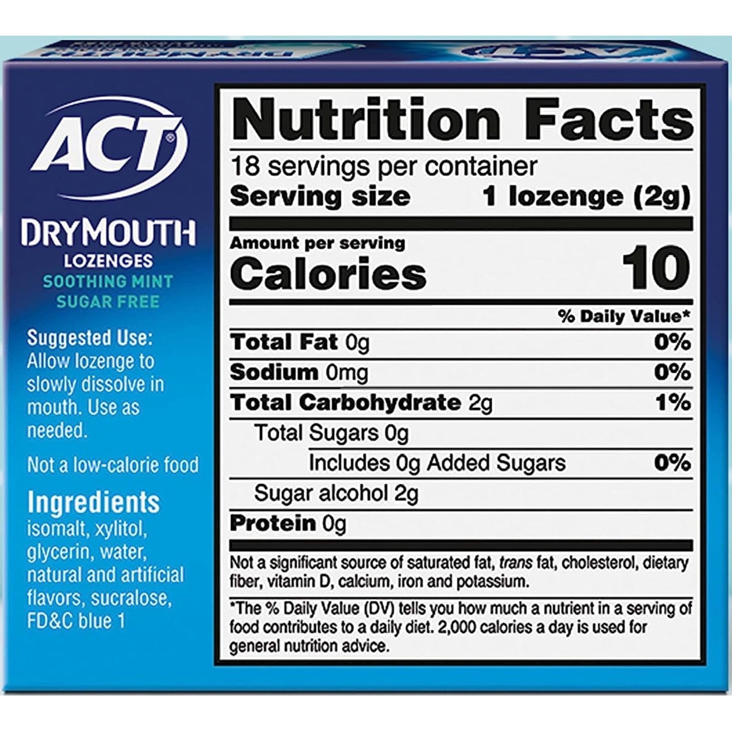 ACT Dry Mouth Lozenges Mint with Xylitol โ 18 Count, Pack of 4
