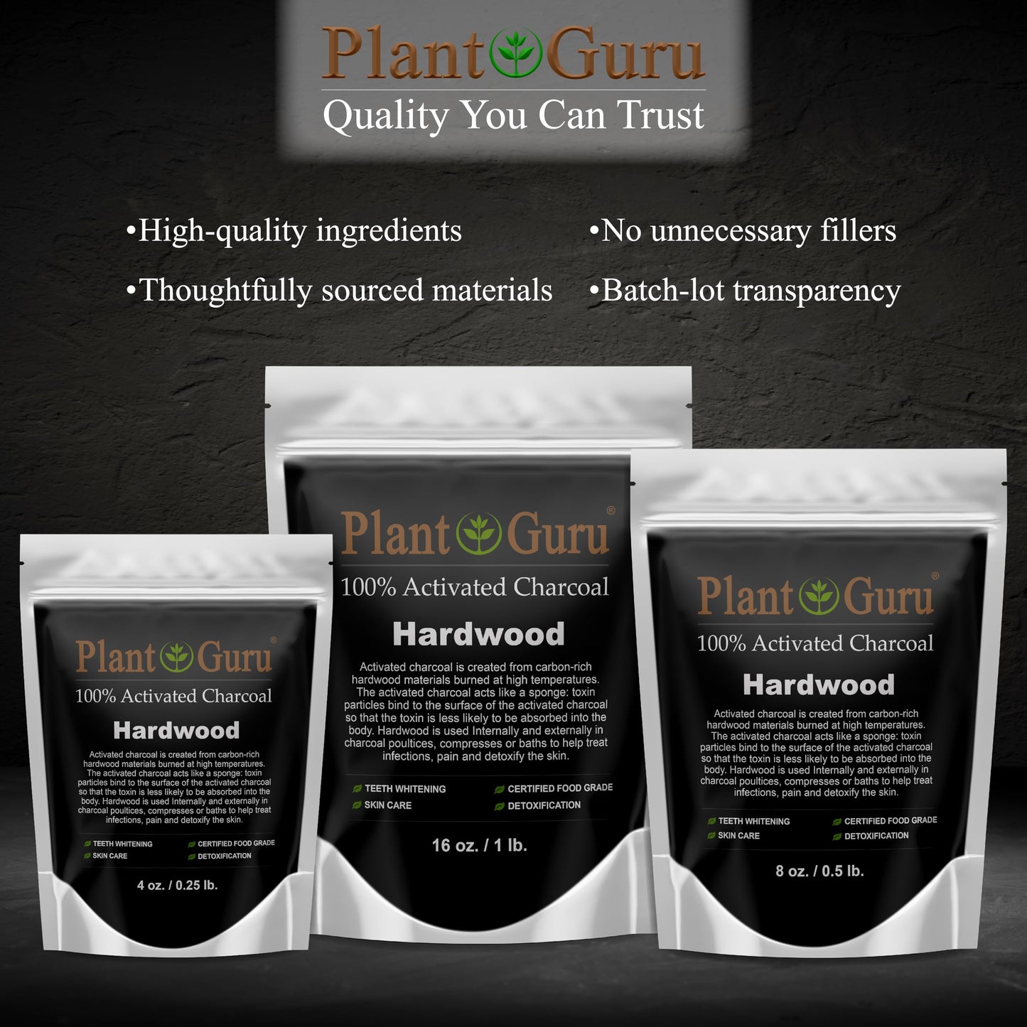 Activated Charcoal Powder 1 lb โ Hardwood, Food Grade, Kosher, Non-GMO | Teeth Whitening & Skincare