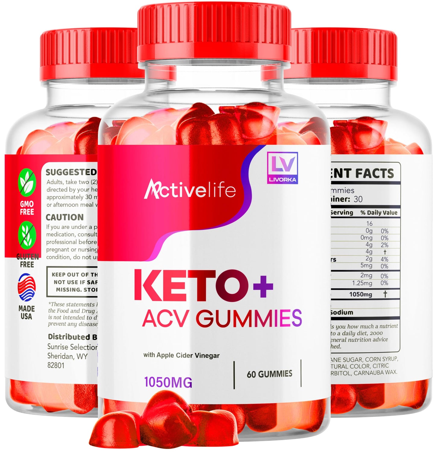 (2 Pack) ActivLife Keto ACV Gummies - Advanced Weight Loss