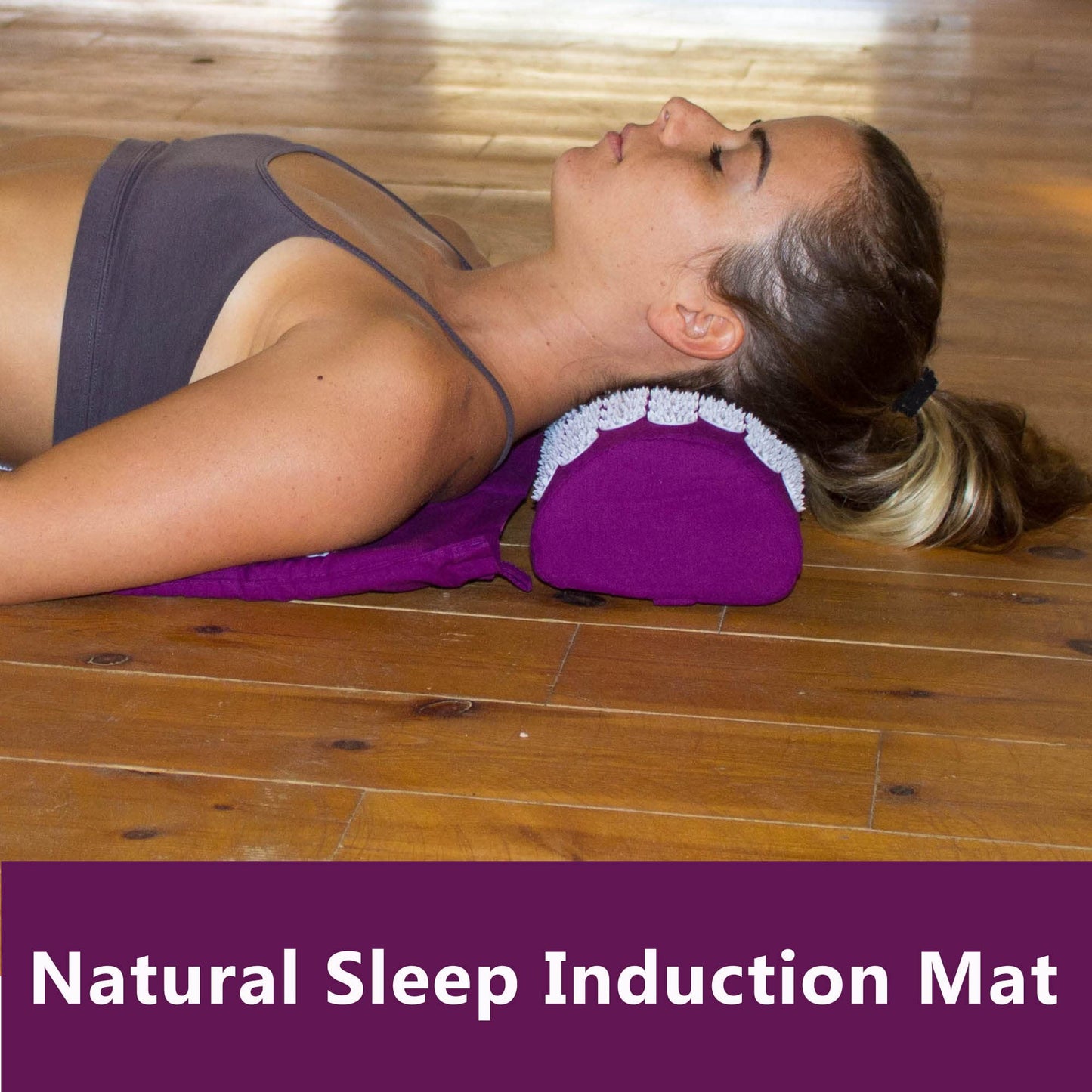 Acupressure Mat & Pillow Set โ Therapy for Back & Neck Pain, Sciatica, Sleep Aid (Purple)