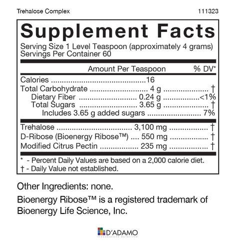 D'Adamo Genoma Nutritionals Trehalose Complex โ 240g | Glyconutrient Supplement