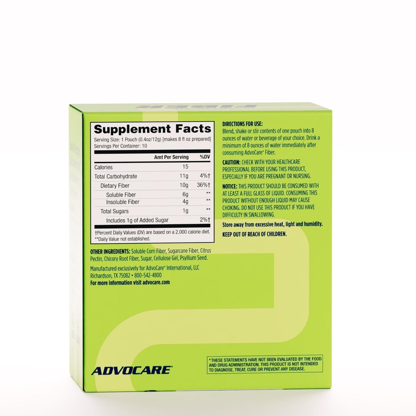 AdvoCare Fiber Dietary Supplement โ Daily Fiber Powder (Psyllium & Corn) โ Unflavored