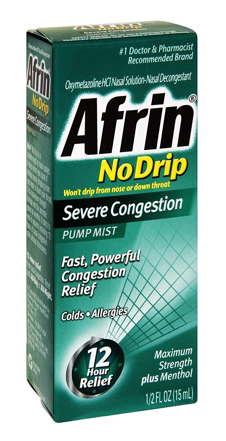 Afrin No Drip Severe Congestion Pump Mist 15 mL β Pack of 6