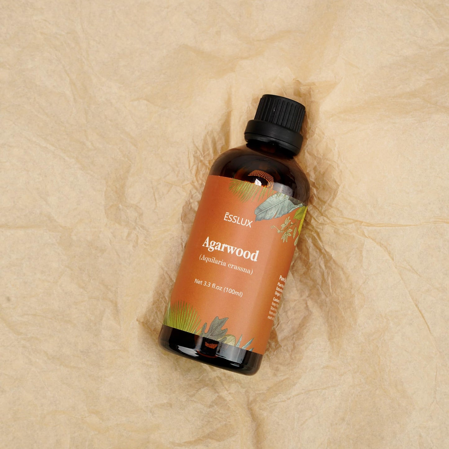 Agarwood Essential Oil 100 ml | Oud Oil by ESSLUX โ Aromatherapy for Diffuser, Massage, Soap, Candle Making, Perfume