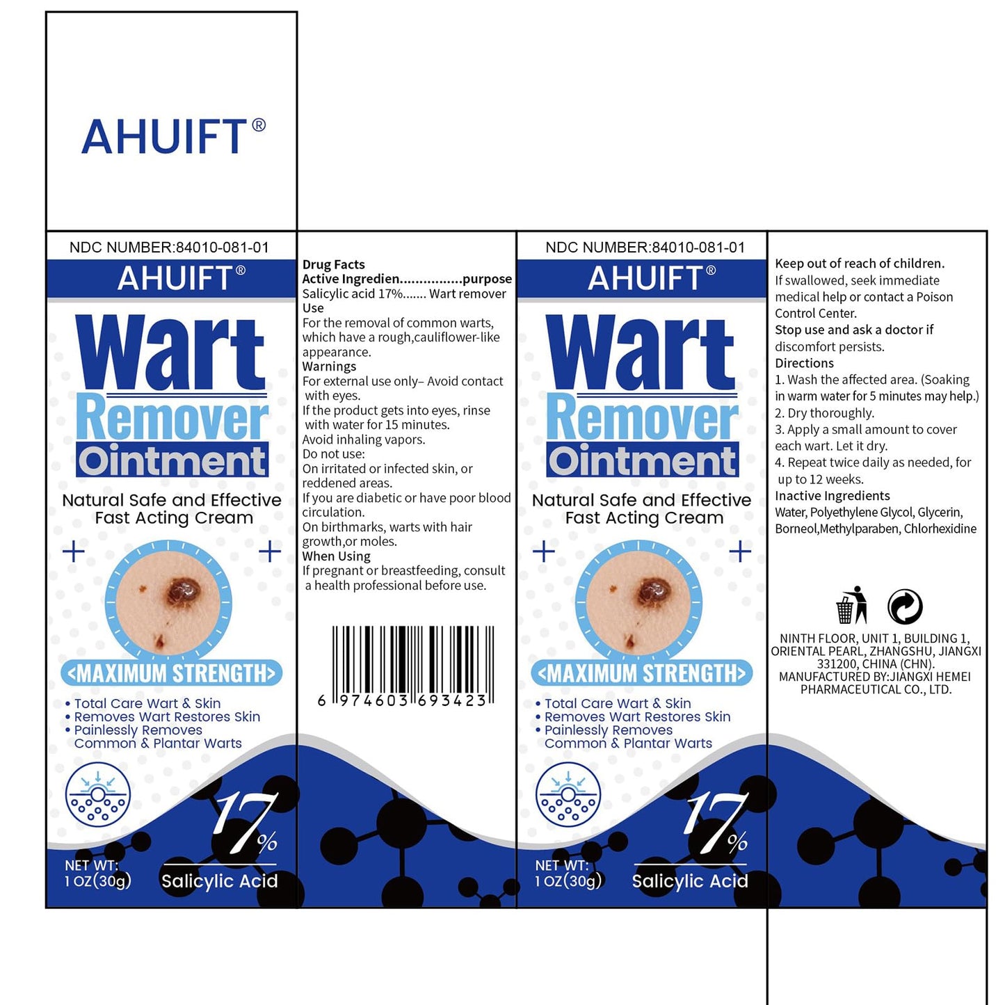 AHUIFT Fast Action Wart Remover Ointment โ Maximum Strength Salicylic Acid (XK04)