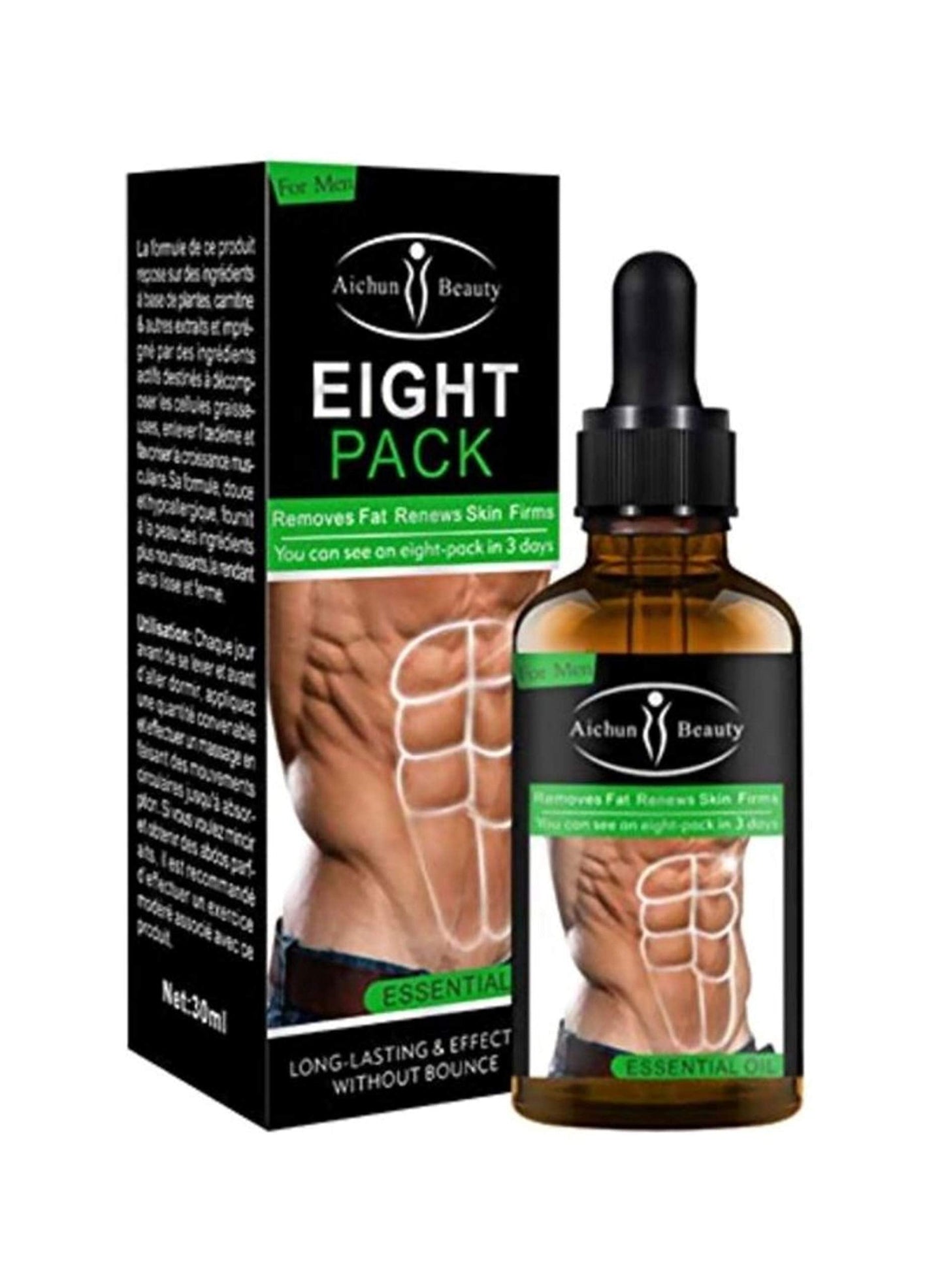 AICHUN BEAUTY Eight Pack Abdominal Essential Oil for Men โ Firm Skin, Fat Burning & Muscle Definition 30ml