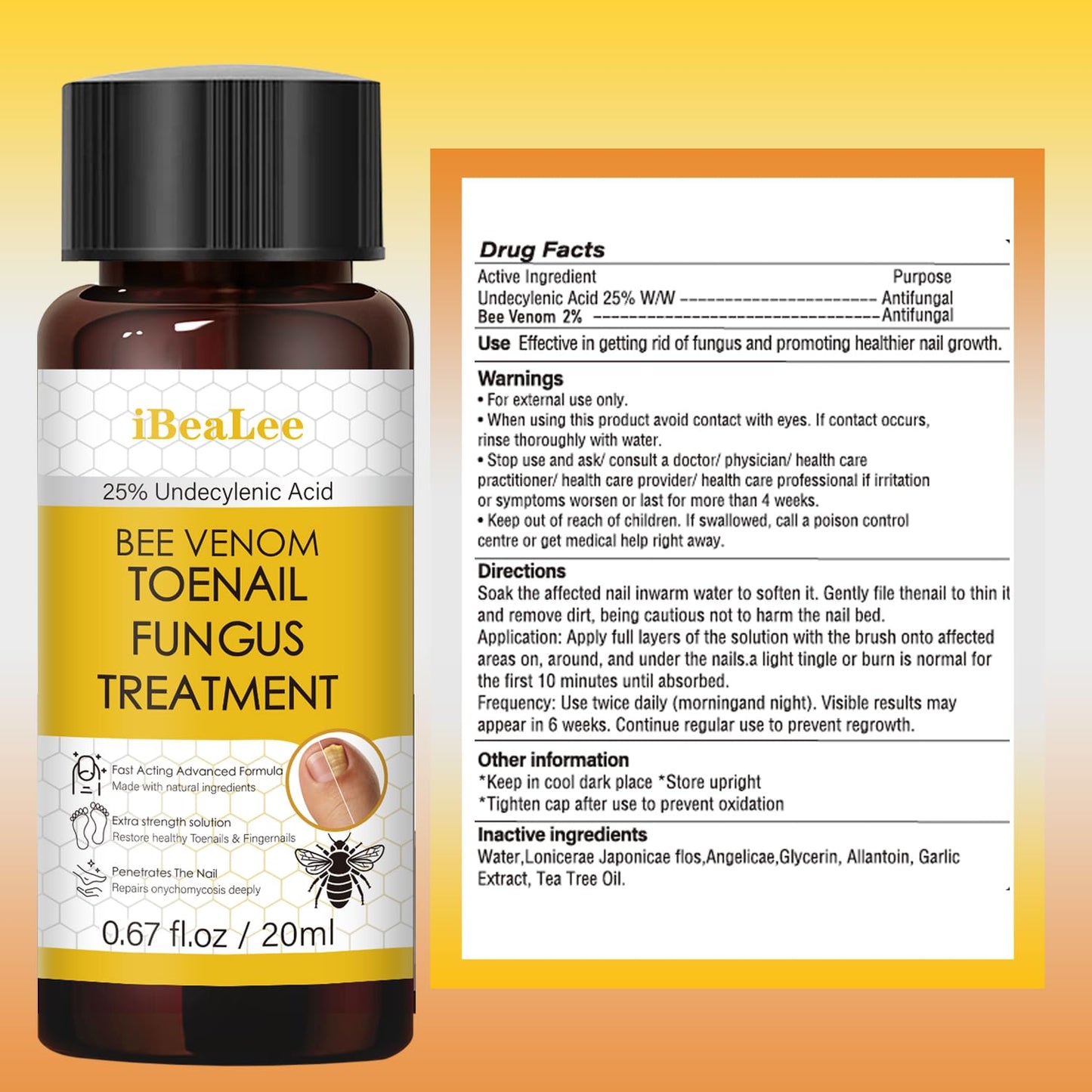 Aimery Bee Venom Antifungal Solution Extra Strength โ Toenail & Fingernail Fungus Treatment