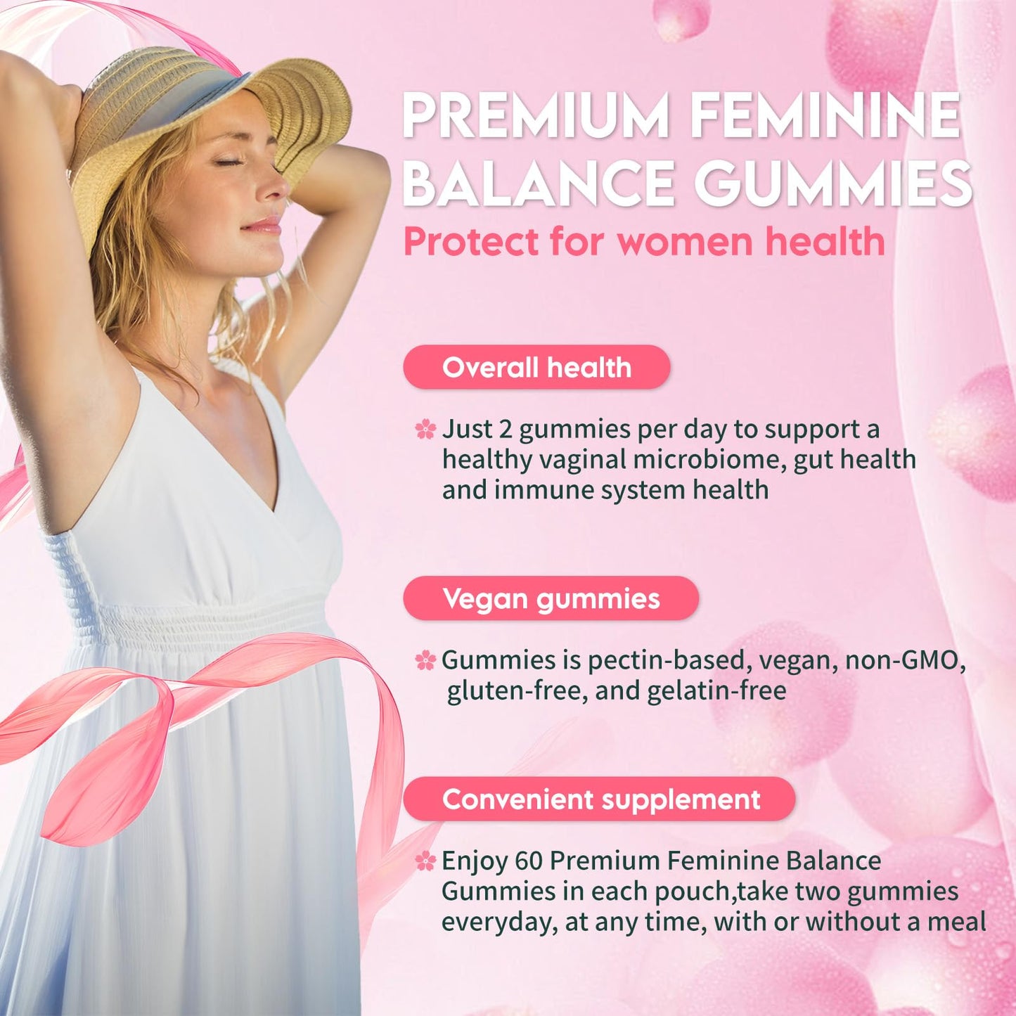 Airboy Feminine Balance Gummies โ Pineapple Probiotic for Women | Vaginal Flora & Immune Support โ 60 Gummies