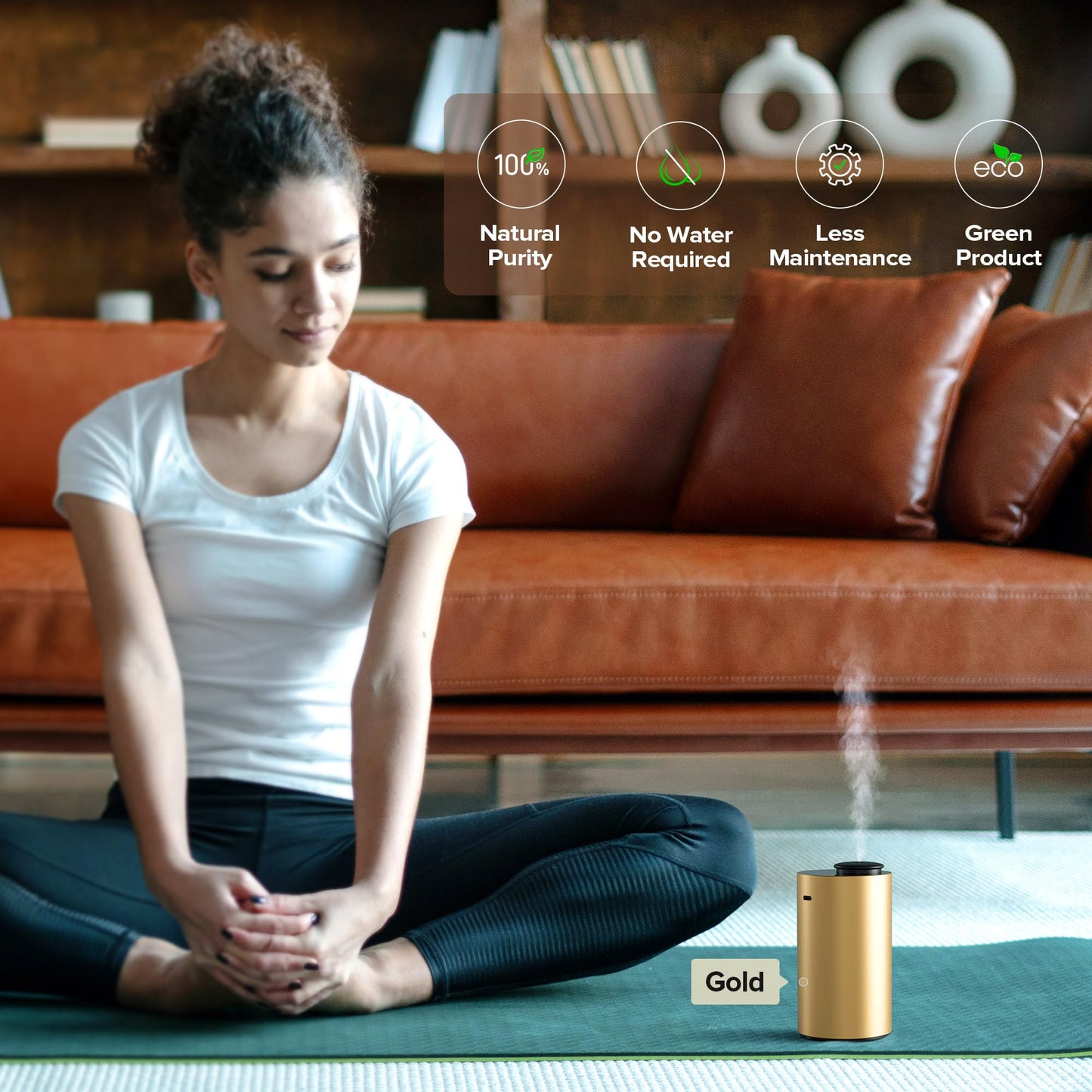 Airversa Waterless Essential Oil Diffuser β 3 Mist Levels, 3 Timers, USB-C, ANX Premium Metal Ice Blue
