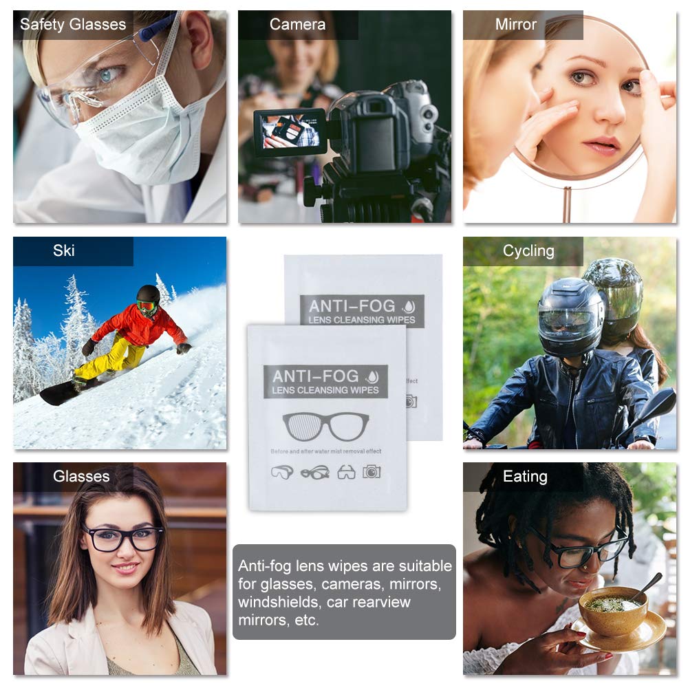 ALIBEISS Anti-Fog Lens Wipes โ 60 Pack, Pre-Moistened, 6 x 5 in