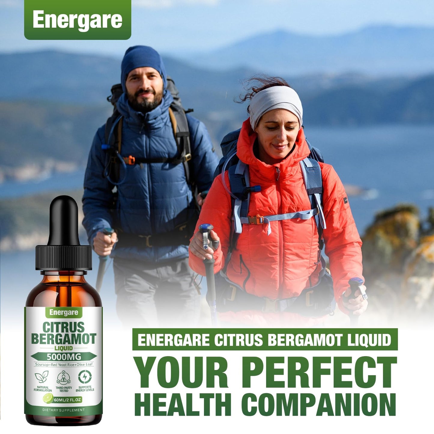 1 Pack 5000MG Citrus Bergamot Liquid Drops โ High Cholesterol Support (2 oz) with Soursop & Olive Leaf