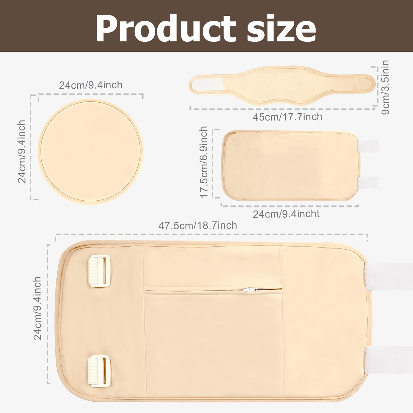 Allcucut Castor Oil Pack Wrap for Women โ 6 Pcs Reusable Organic Cotton Kit