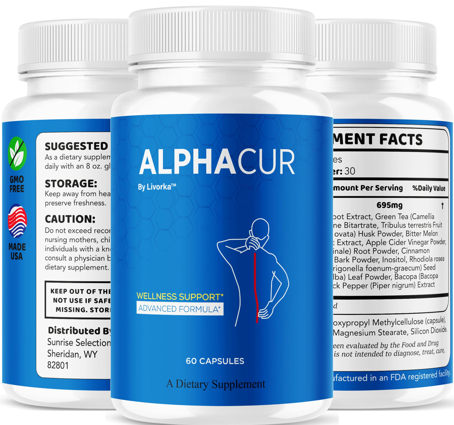 (3 Pack) Alpha Cur Capsules โ Nerve Support Supplement, 180 Capsules