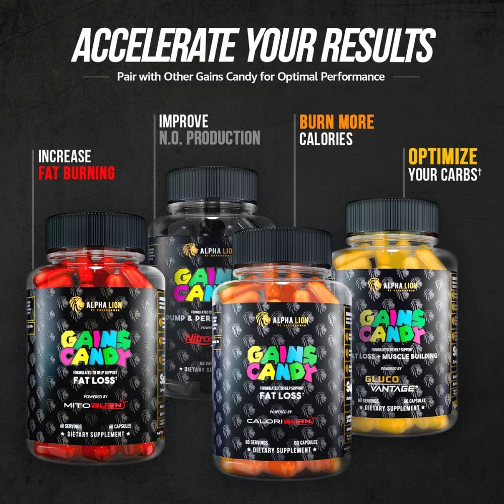 ALPHA LION Gains Candy CaloriBurn โ 60 Capsules for Fat Loss & Energy