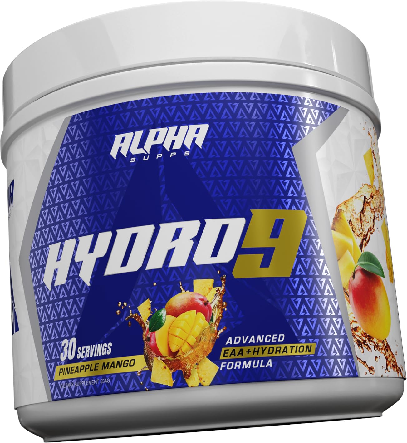 Hydro 9 Aminos EAA + Hydration Powder โ Pineapple Mango (30 Servings) | Alpha Supps