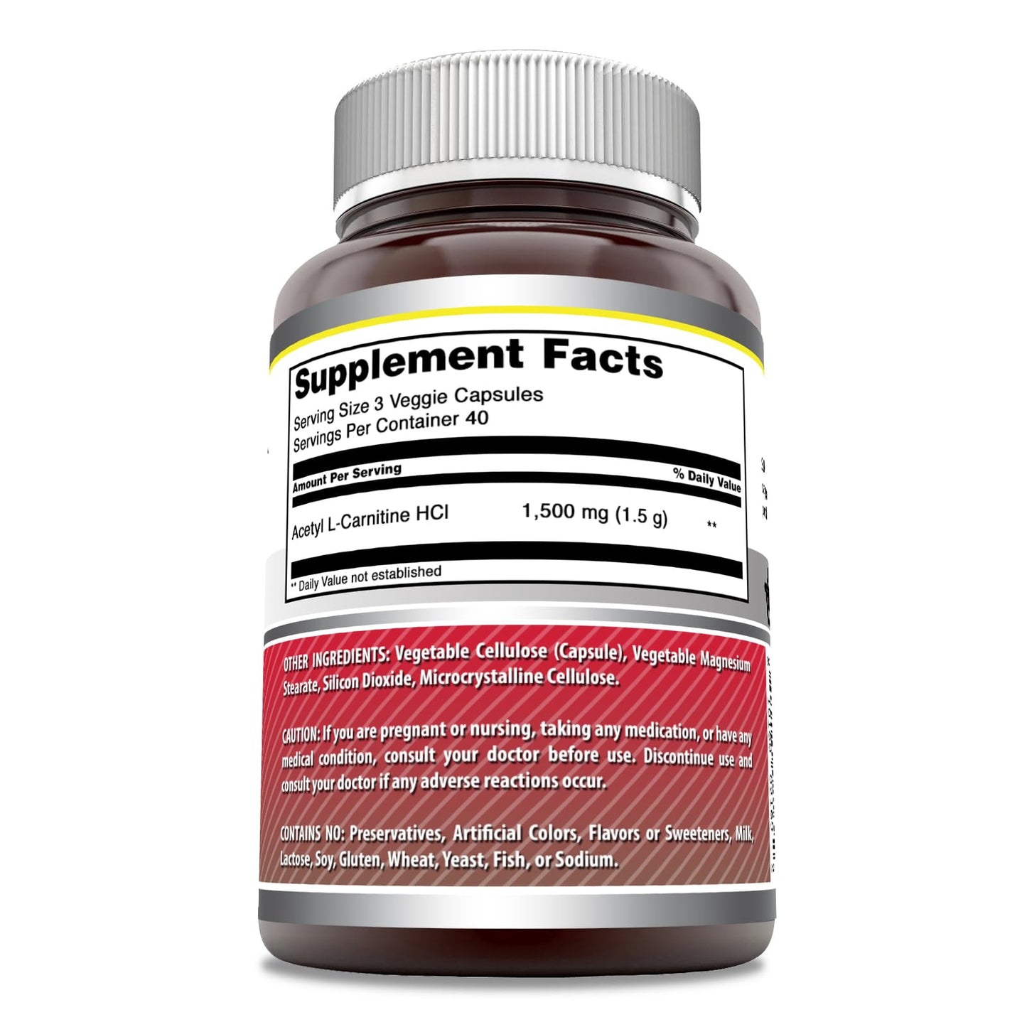 Acetyl L-Carnitine HCl 1500 mg Veggie Capsules โ Amazing Formulas