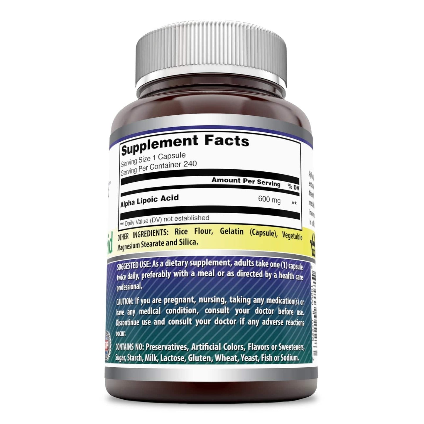 Amazing Formulas Alpha Lipoic Acid | 600 Mg Per Serving Supplement | Capsules | Non-GMO | Gluten Free | Made in USA (240 Count)