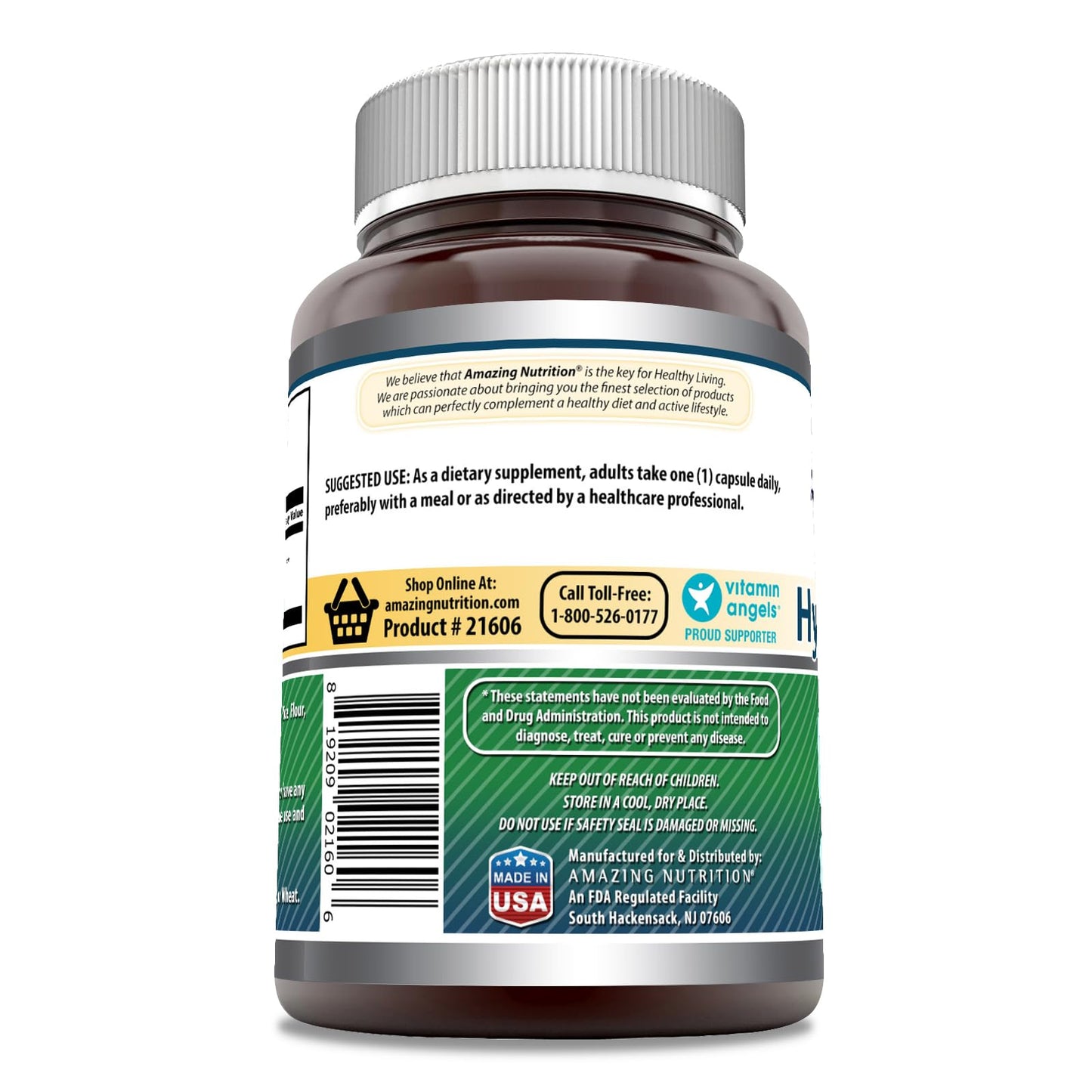 Amazing Formulas Hyaluronic Acid 100mg โ 250 Capsules | Non-GMO, Gluten Free, Made in USA