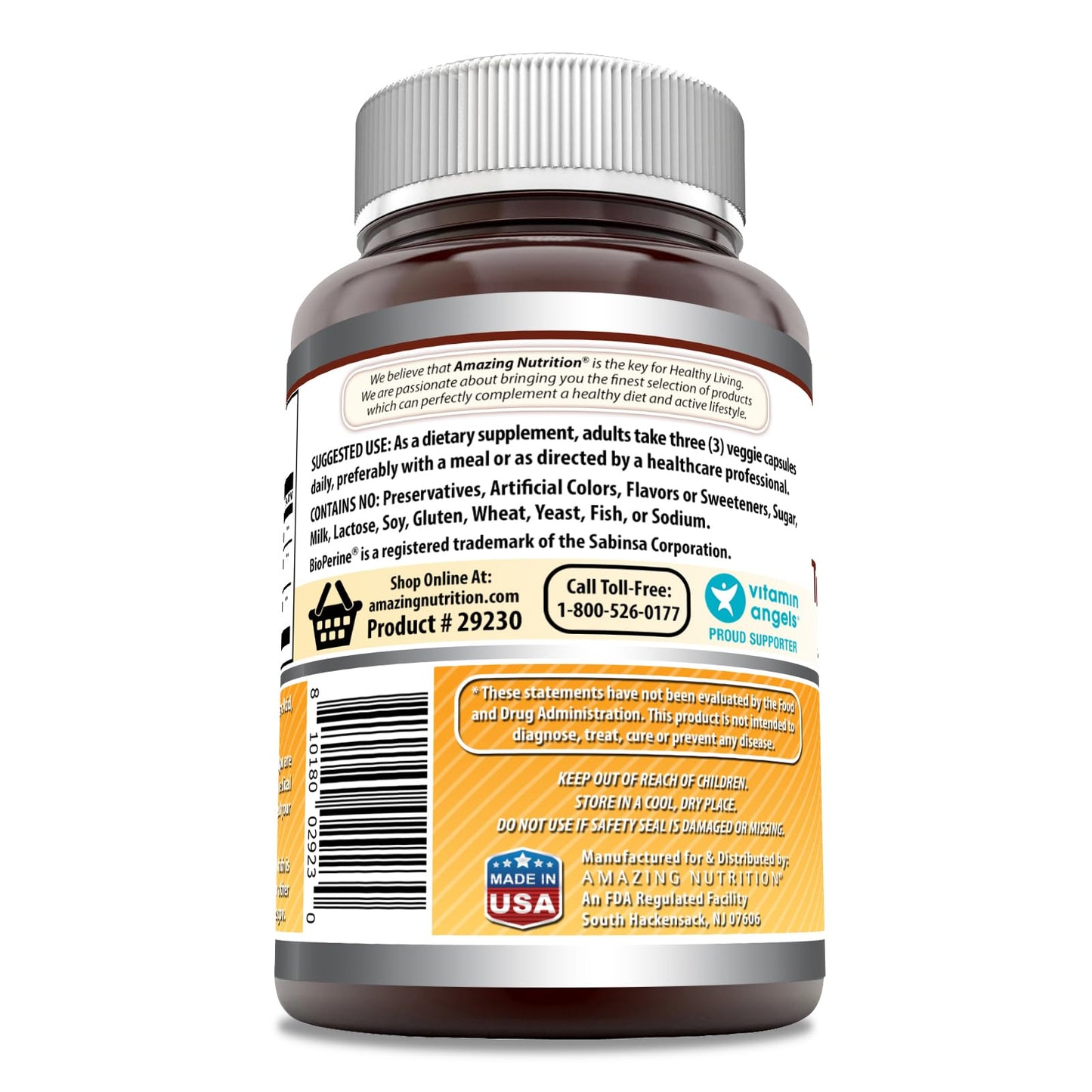 Amazing Formulas Turmeric Curcumin with Bioperine โ 2250 Mg/Serving, 180 Count, Made in USA