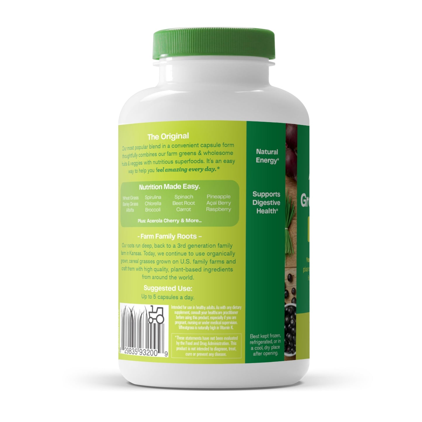 Amazing Grass Greens Blend Superfood Capsules β 150 Count, Organic Spirulina & Probiotics