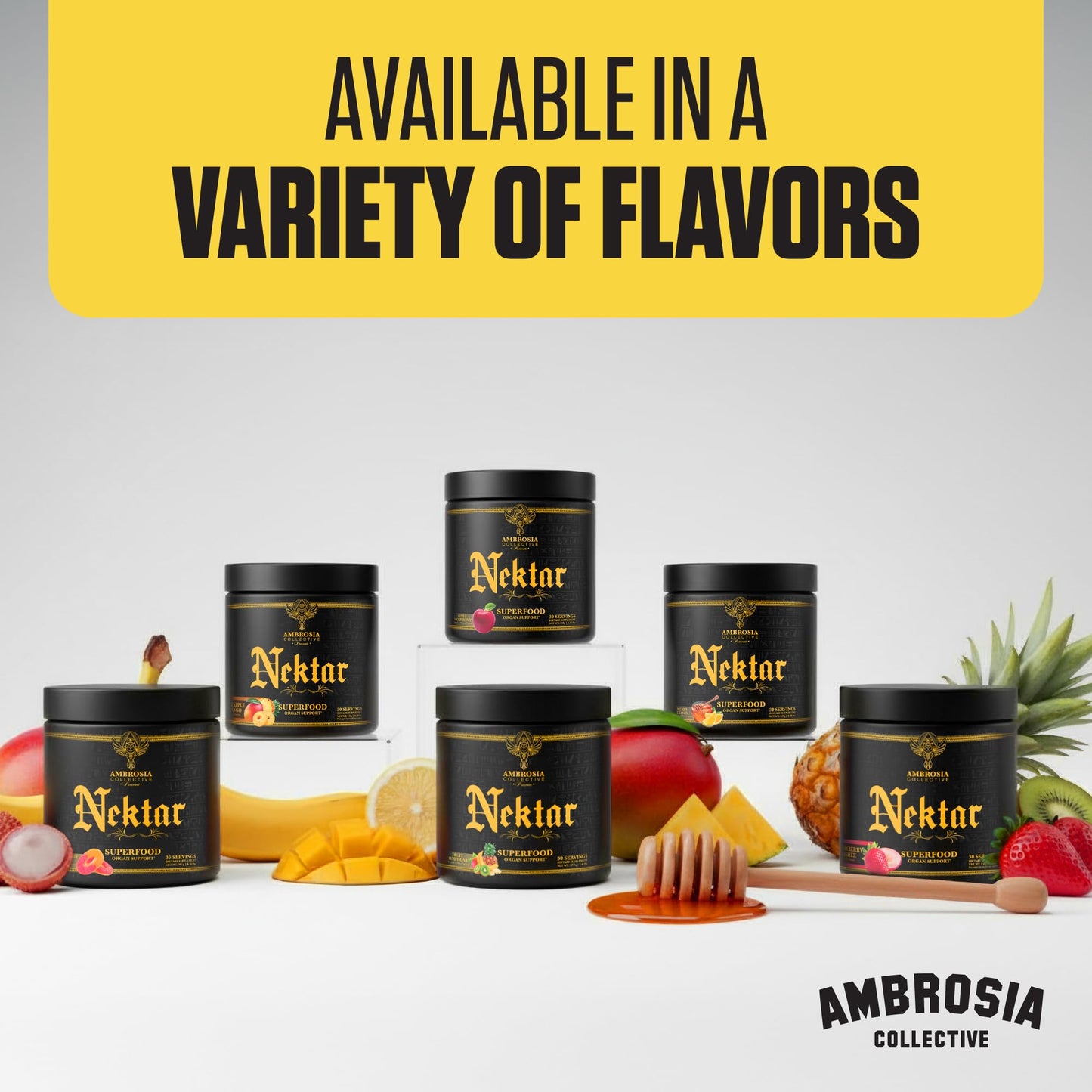 Ambrosia Nektar Superfood Powder โ Daily Wellness Support, Greens Powder Alternative | 30 Servings | Fruit Symphony