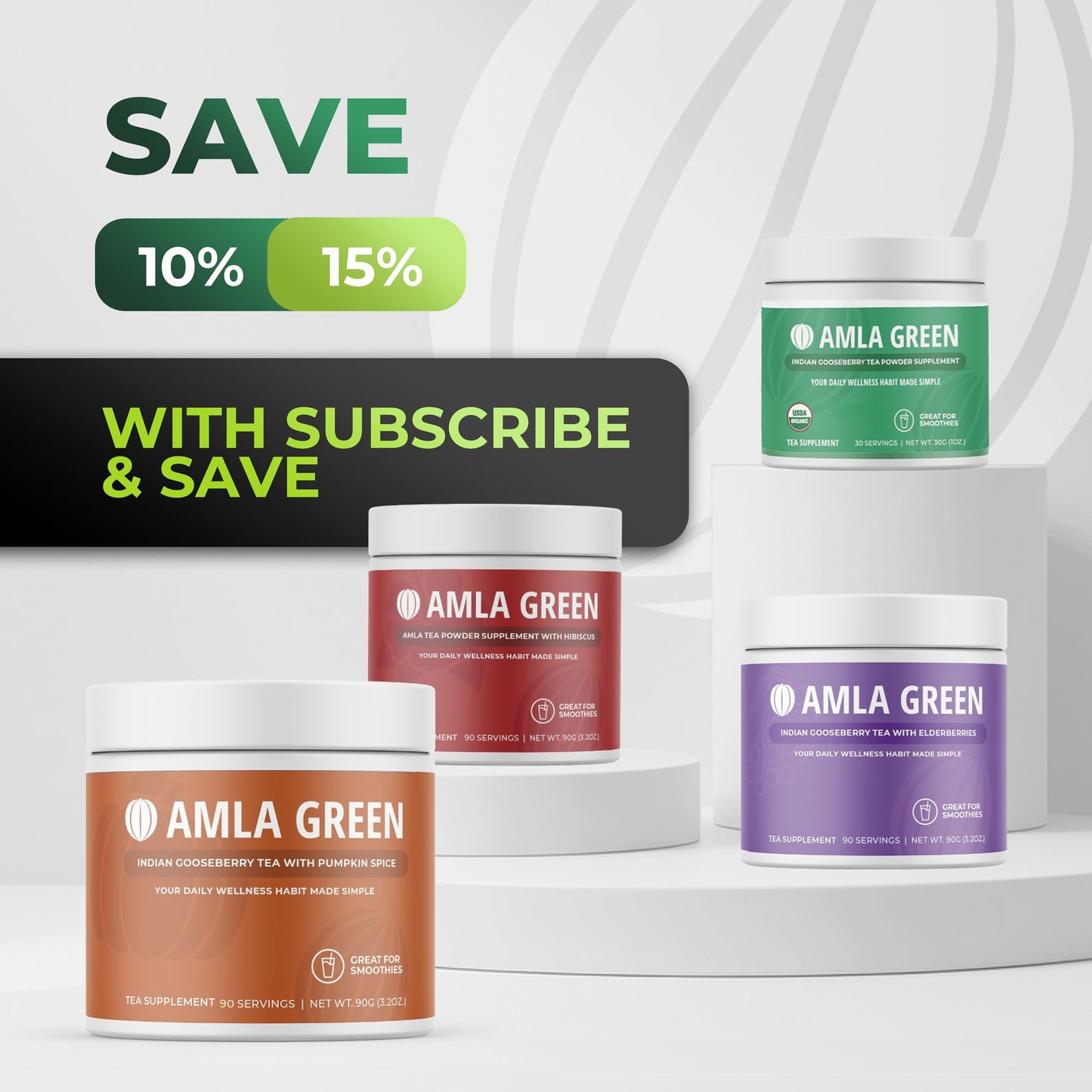 Amla Green 20x Concentrated Amla Powder with Pumpkin Spice β 90 Servings