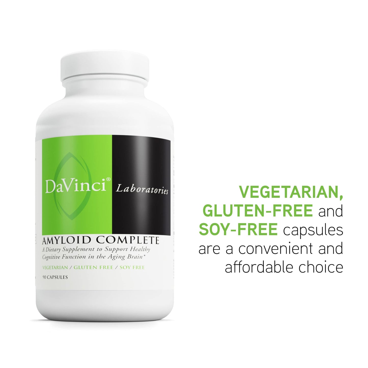 DAVINCI Labs Amyloid Complete โ Cognitive Support & Healthy Aging | Gluten-Free, 90 Vegetarian Caps