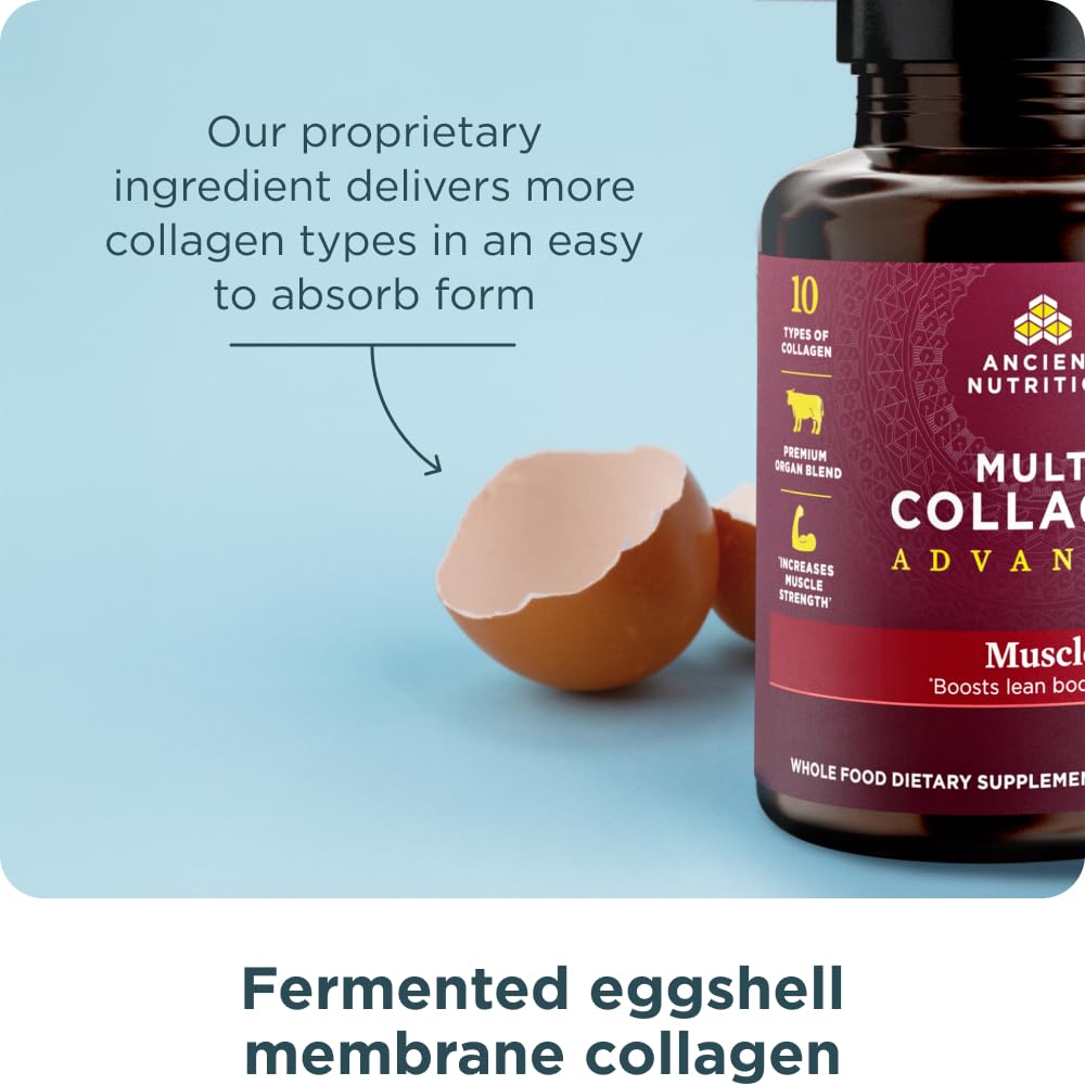 Ancient Nutrition Advanced Multi Collagen Protein Capsules β Muscle Support, 90 Count