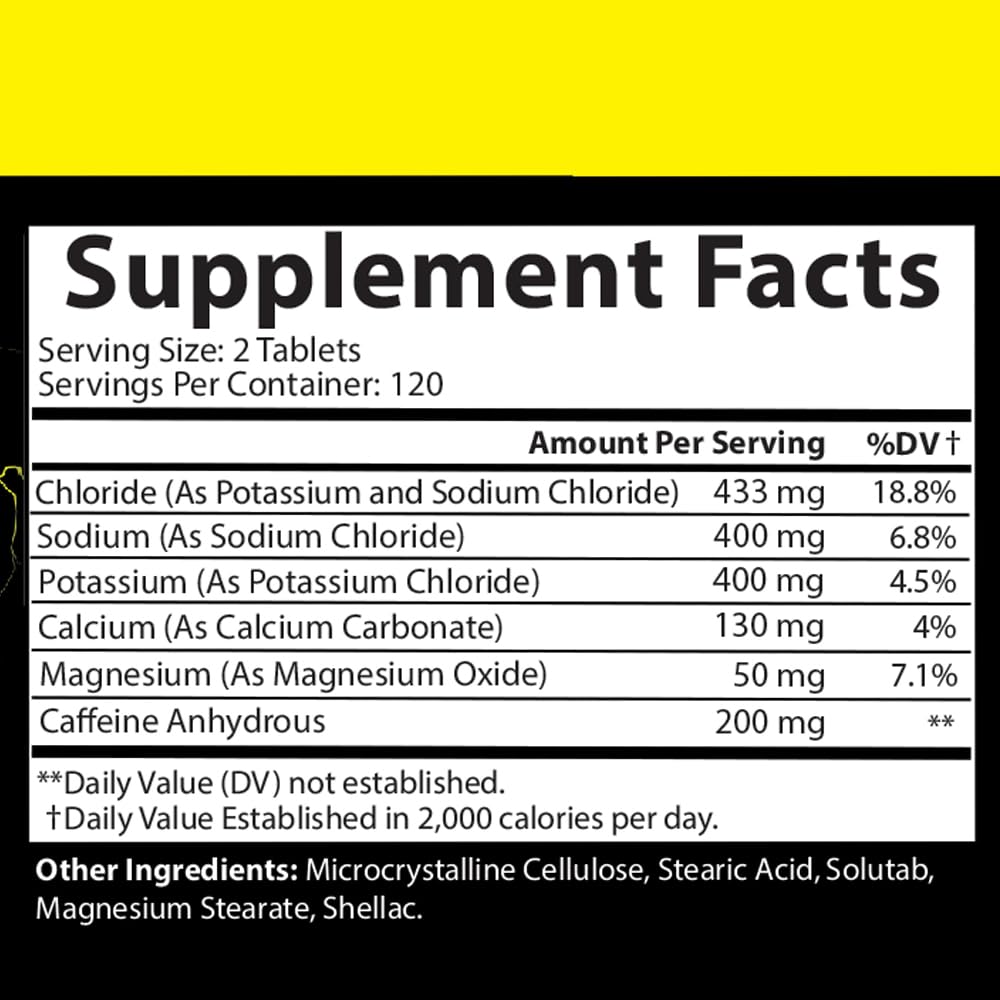 Angry Supplements Electro Lightning Electrolyte Tablets โ Hydration + Caffeine (240ct)
