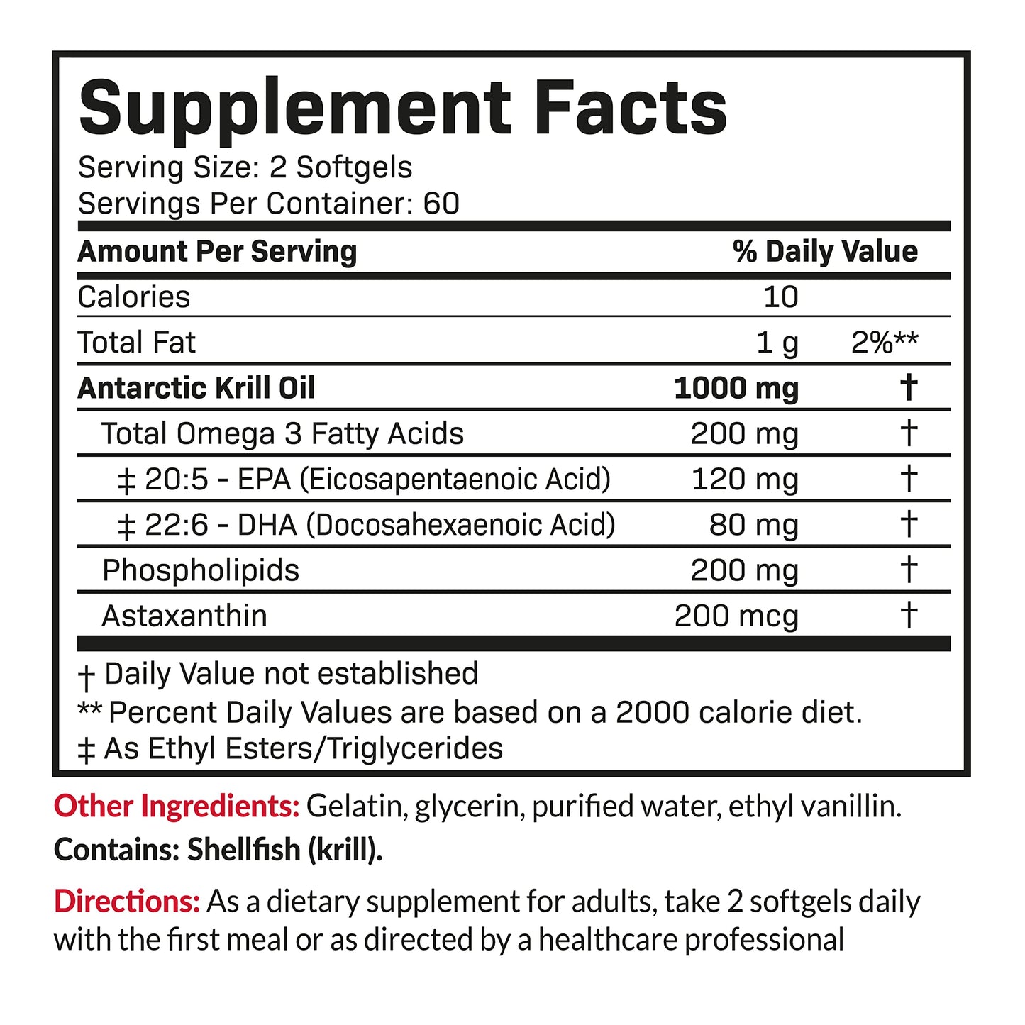 Futurebiotics Antarctic Krill Oil 1000mg โ Omega-3 EPA/DHA, Astaxanthin, Phospholipids | 120 Softgels
