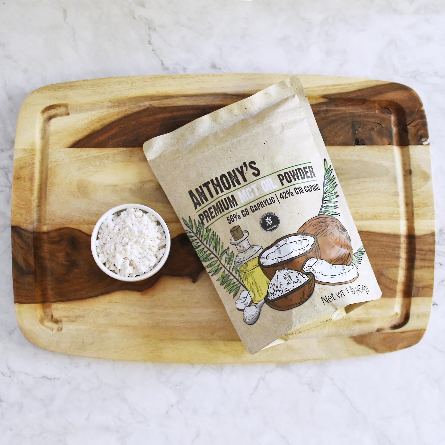 Anthony's Premium MCT Oil Powder 56% C8 / 42% C10 โ 1 lb | Gluten Free & Keto
