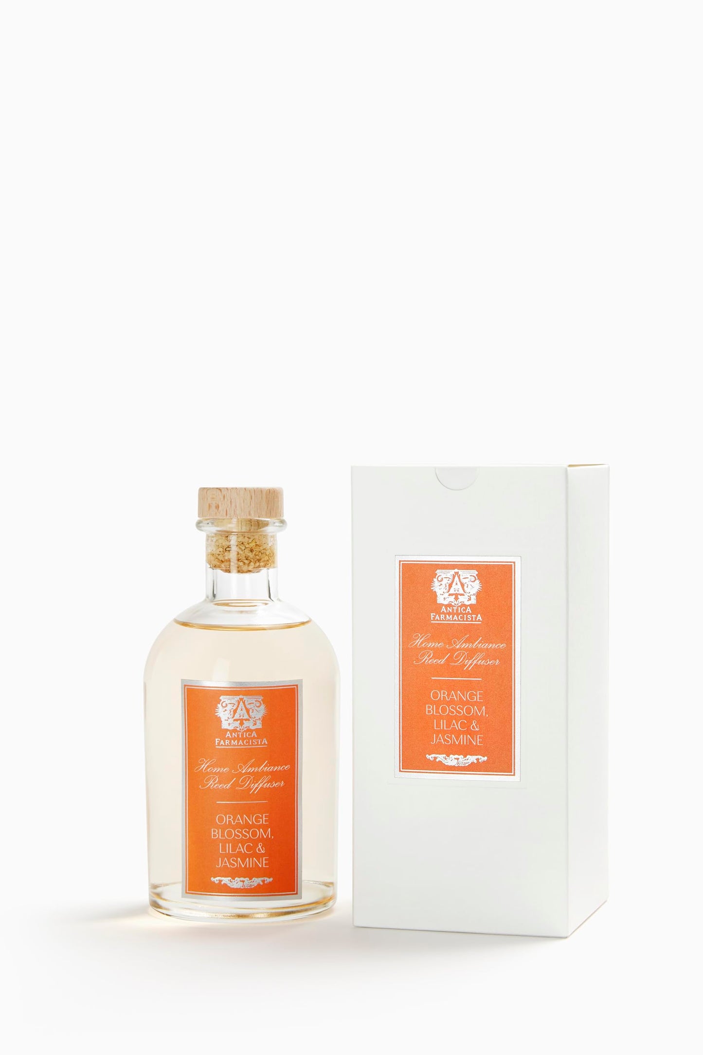 Antica Farmacista Home Ambiance Diffuser 8.45 fl oz โ Long-Lasting Reed Diffuser, Luxury Room Freshener (Orange Blossom, Lilac & Jasmine)