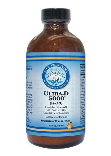 Apex Energetics Ultra-D 5000 (K-78) โ Emulsified Vitamin D with Cod Liver Oil, Genistein & Cofactors