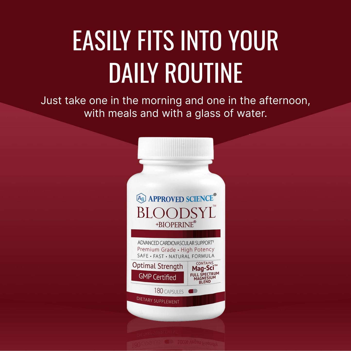 Approved Science Bloodsyl โ Supports Blood Flow with Hawthorn Berry, Magnesium & BioPerine | Vegan, 180 Capsules