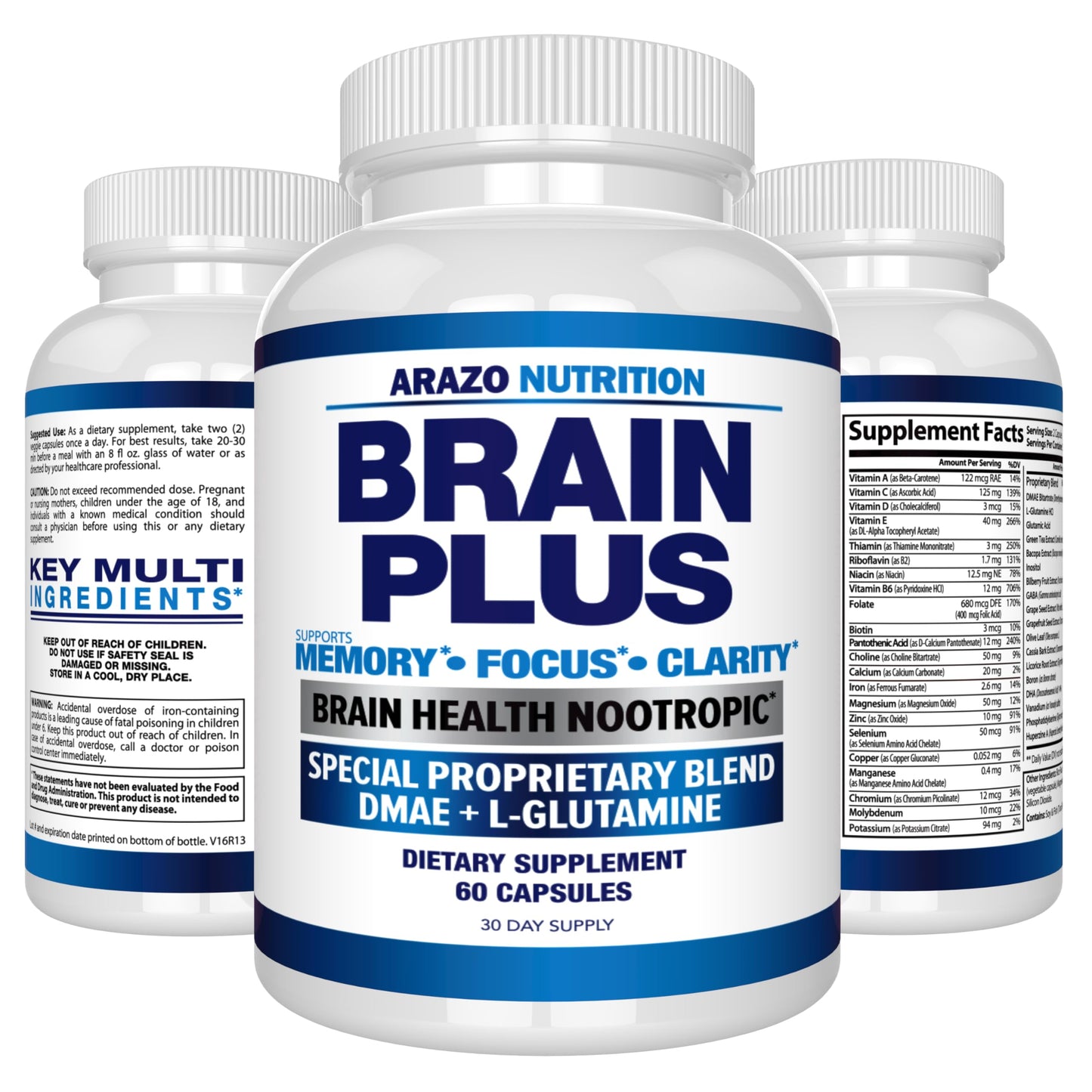 Arazo Nutrition Brain Function Supplement โ Memory, Focus & Clarity