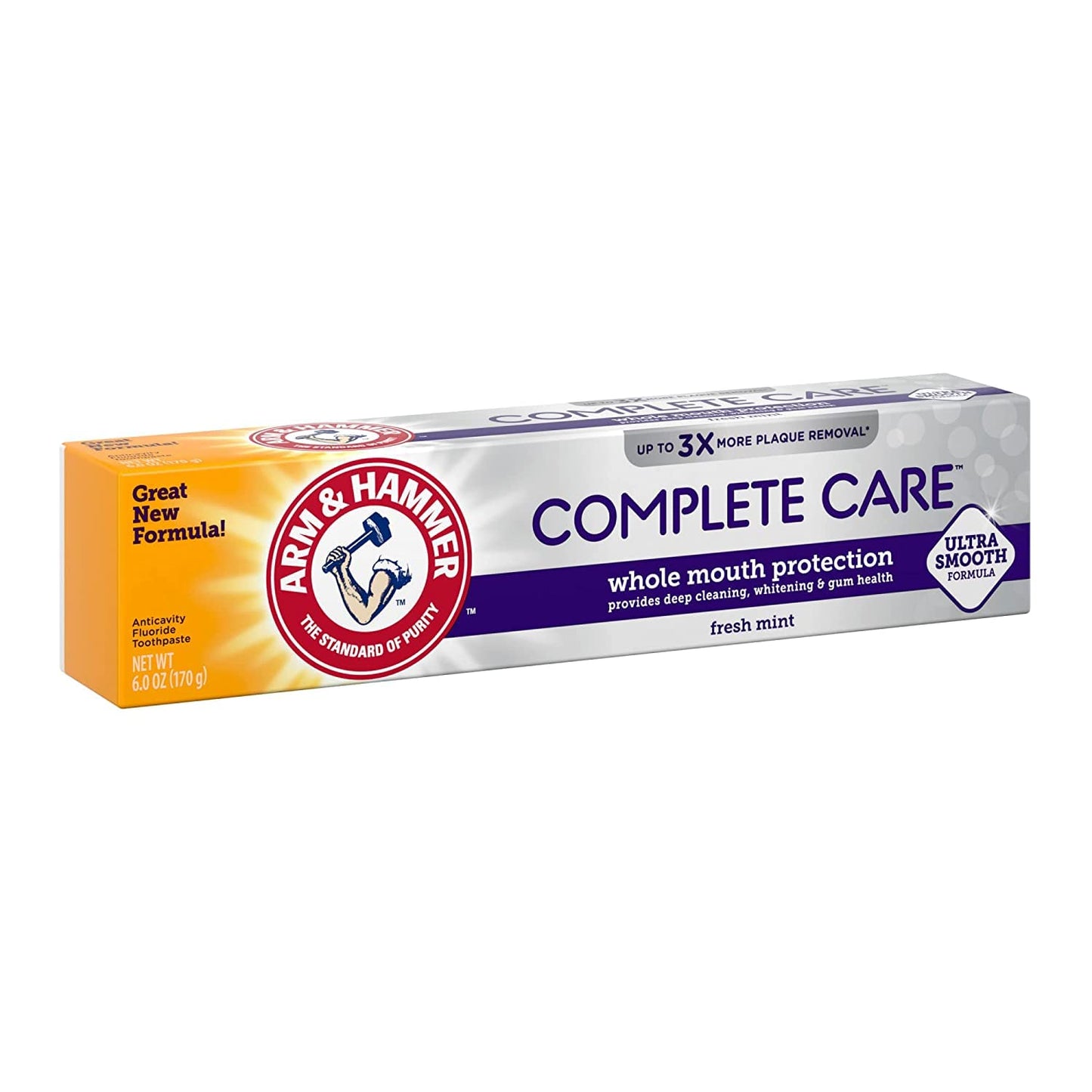 Arm & Hammer Complete Care Stain Defense Toothpaste, Fluoride Anticavity, 6 oz โ Pack of 6 (Packaging May Vary)
