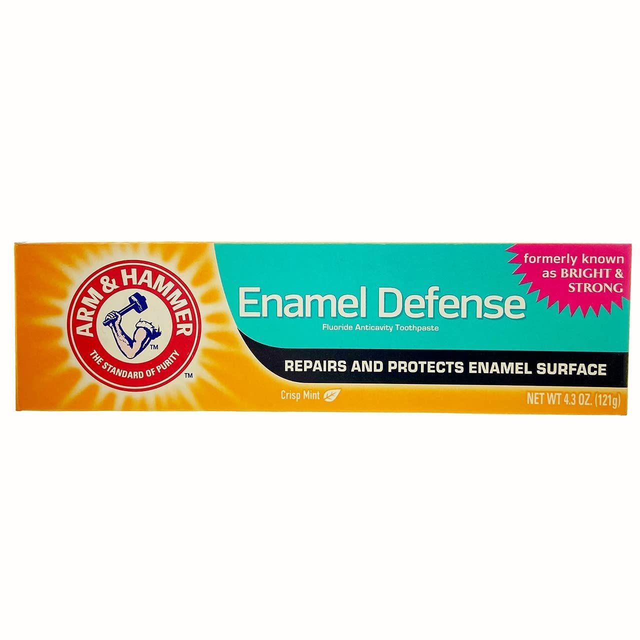ARM & HAMMER Enamel Defense Toothpaste โ Crisp Mint, 4.3 oz (Pack of 4)