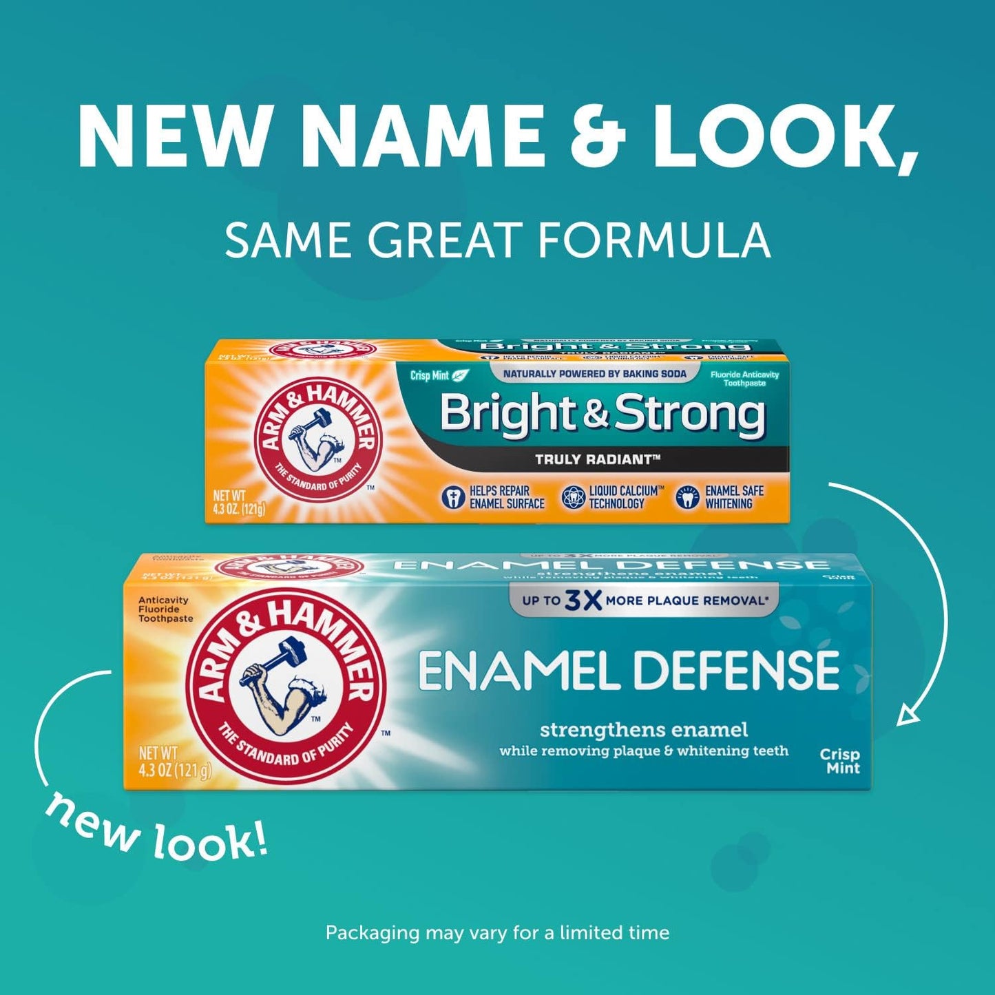 ARM & HAMMER Truly Radiant Whitening & Enamel Strengthening Toothpaste โ Fresh Mint, 4.3 oz (Pack of 5)