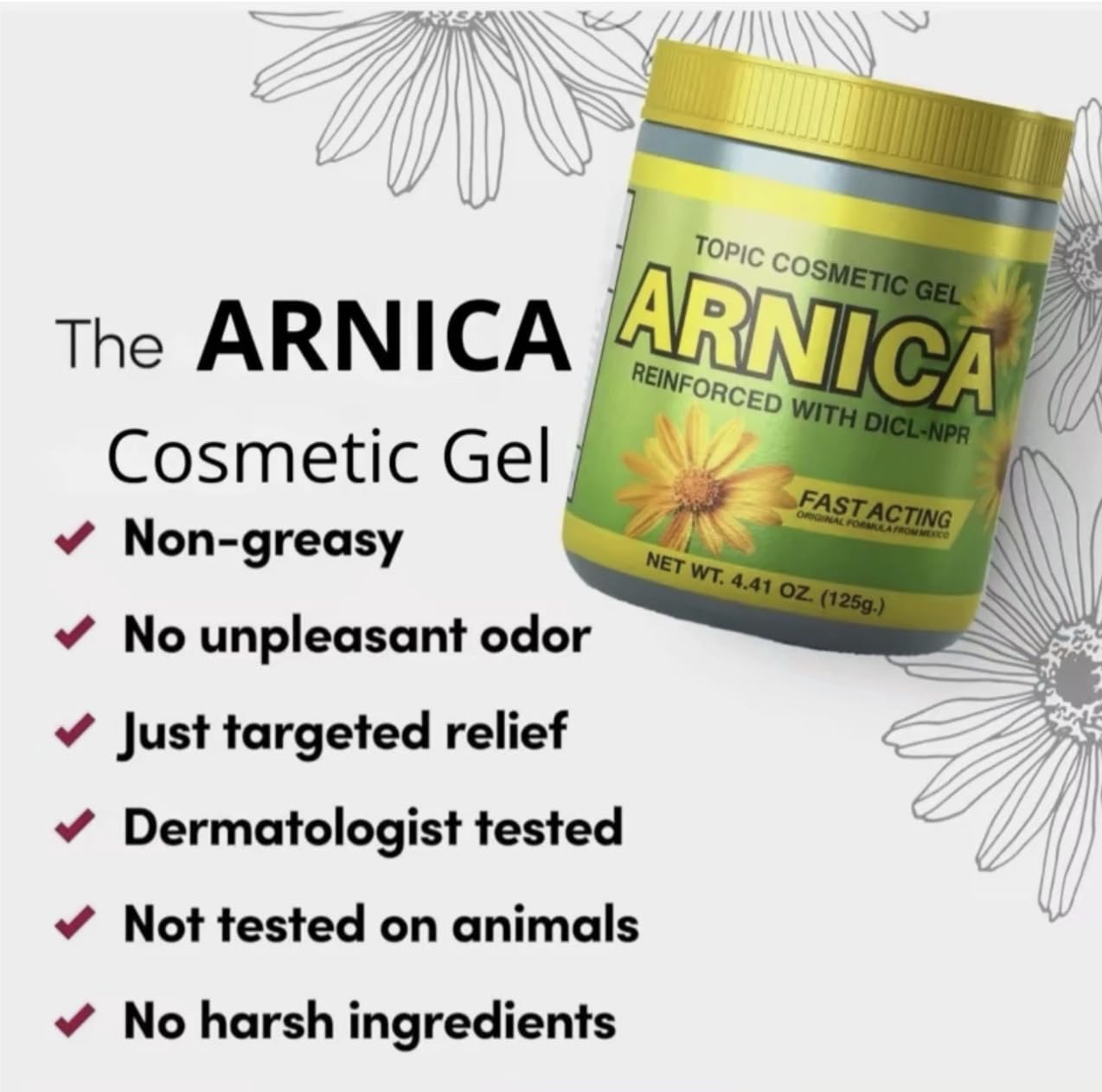 Arnica Sore Muscle Massage Gel Pomade โ Natural, Fast-Absorbing (Diclofenac & Naproxen)