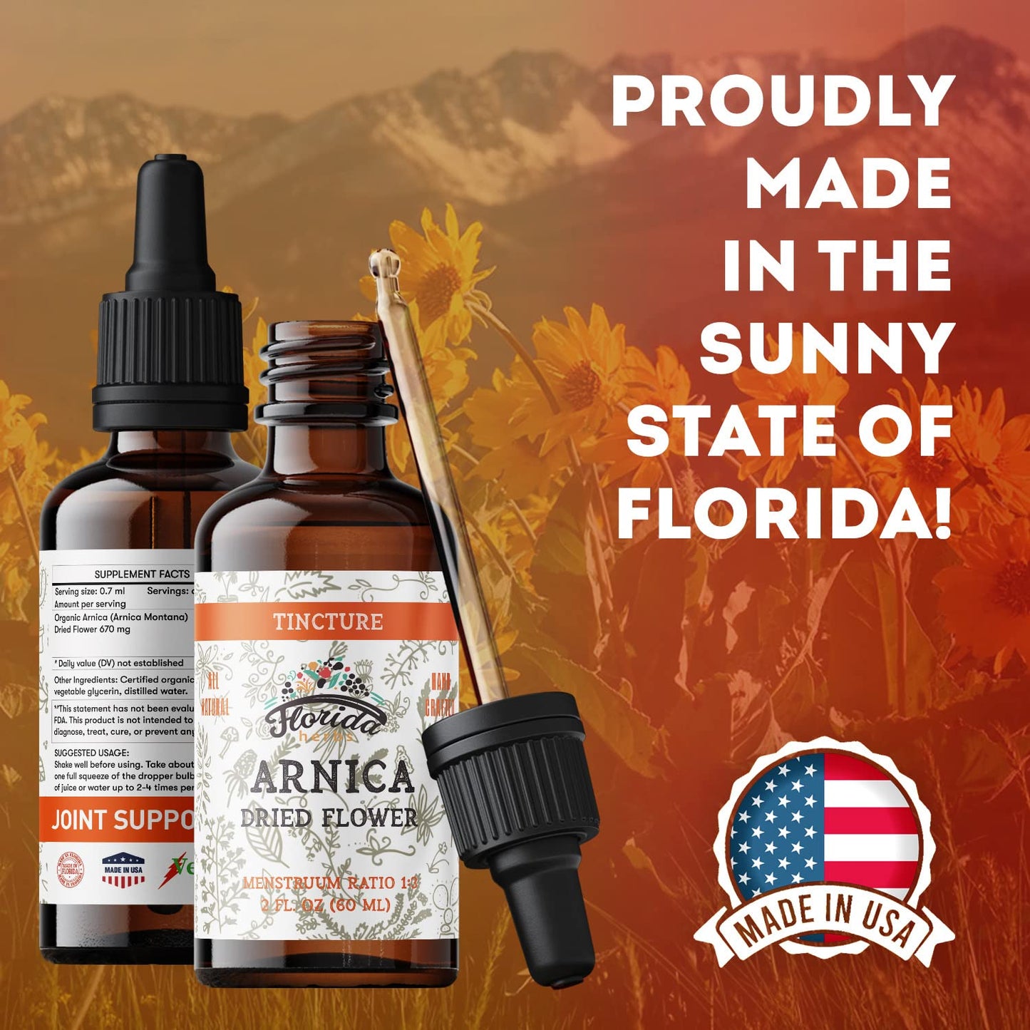 Arnica Tincture โ Organic Arnica Montana Extract, 700 mg (2 oz) | Non-GMO