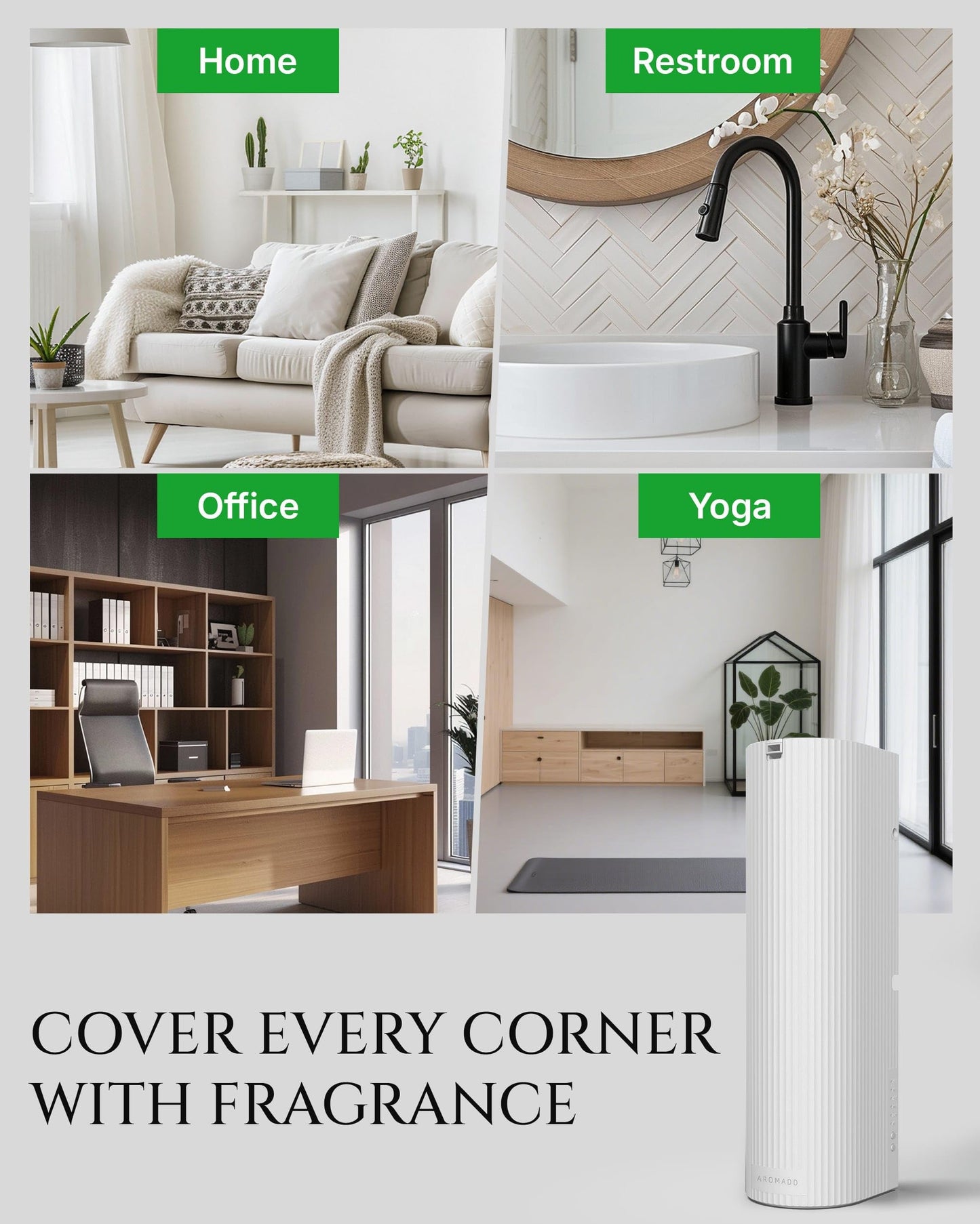 Aromadd Scent Diffuser Starter Kit โ Waterless Smart Diffuser for 1500 sq ft