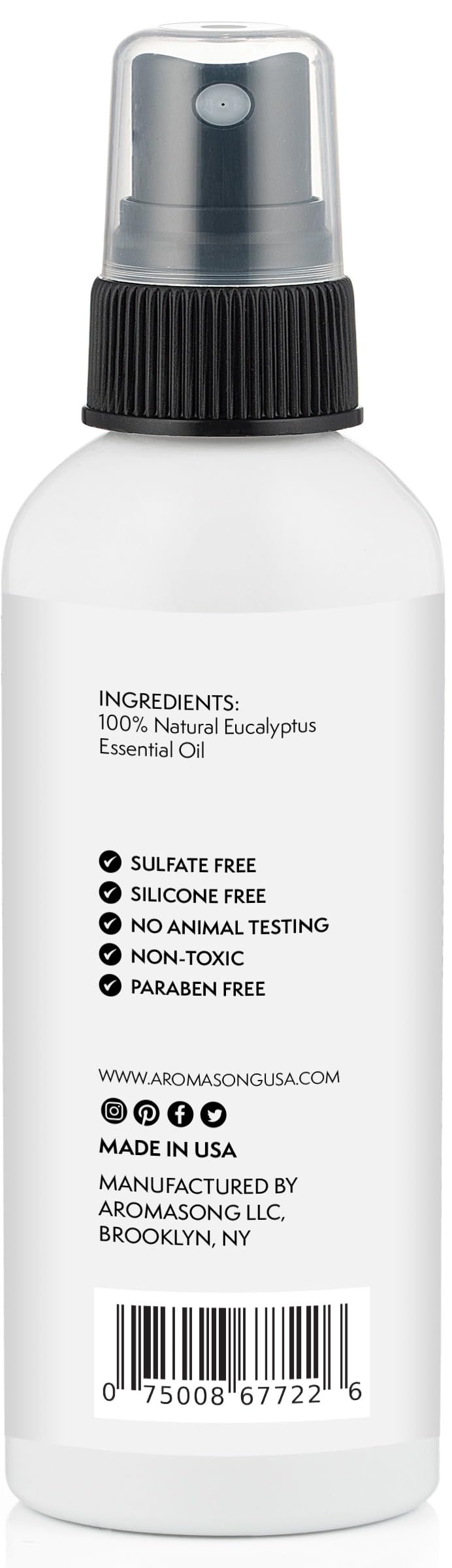 Aromasong Eucalyptus Shower Spray โ 100% Natural, Made in USA