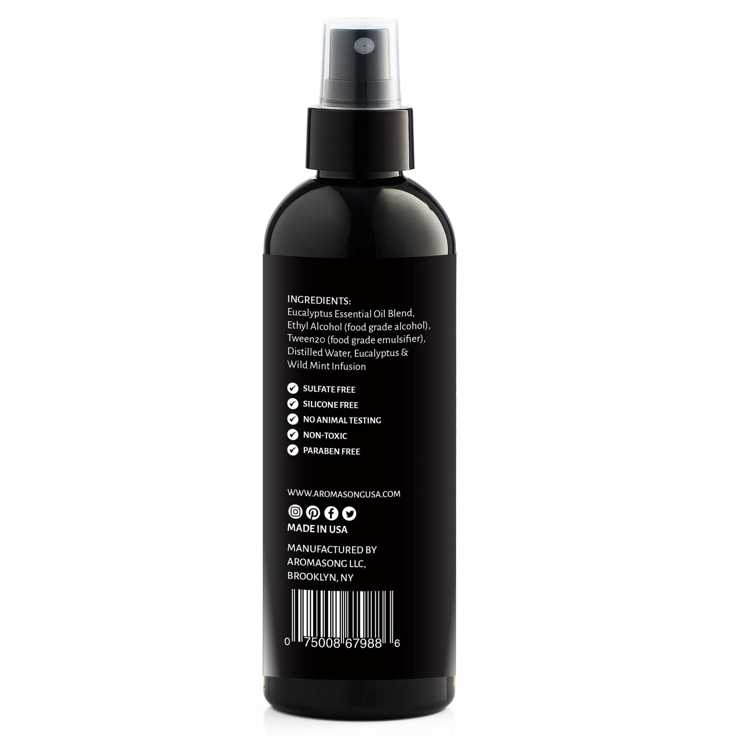 Aromasong Eucalyptus & Wild Mint Pillow Spray โ All-Natural Sleep Mist for Deep Sleep