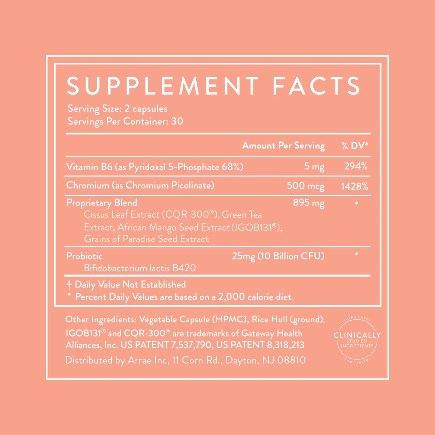 Arrae MB-1: Natural Appetite Control, Energy Support & Metabolic Wellness โ 60 Capsules