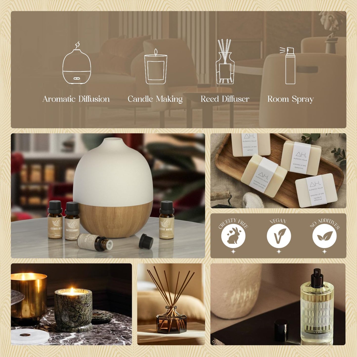 ARVIDSSON Hotel Diffuser Oils Gift Set | Luxury Hotel Scent Oils for Diffusers โ Jasmine & Mint, White Tea, Citrus Bliss