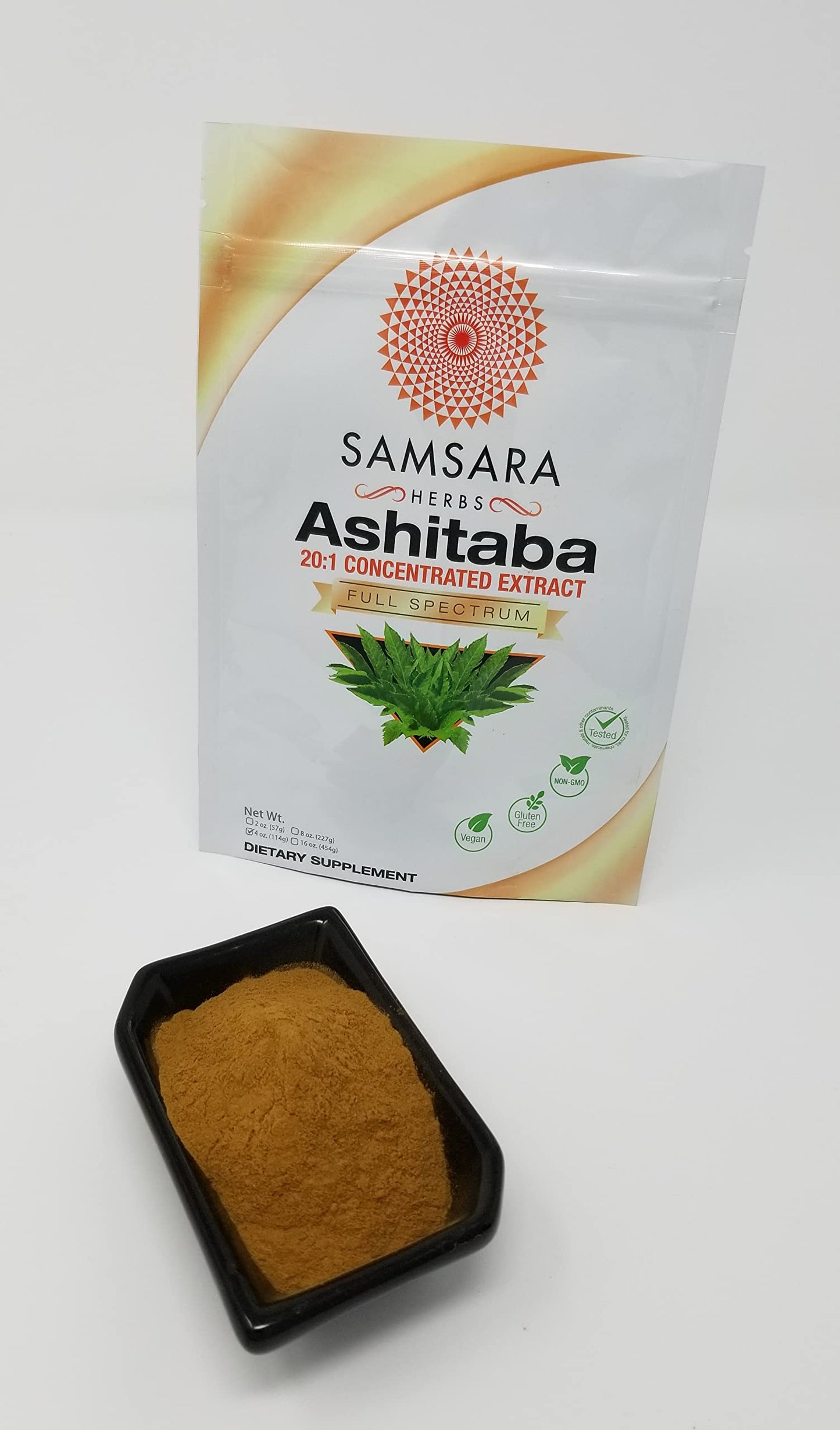 Samsara Herbs Ashitaba Extract Powder 20:1 Concentrated (4oz/114g) โ Non-GMO