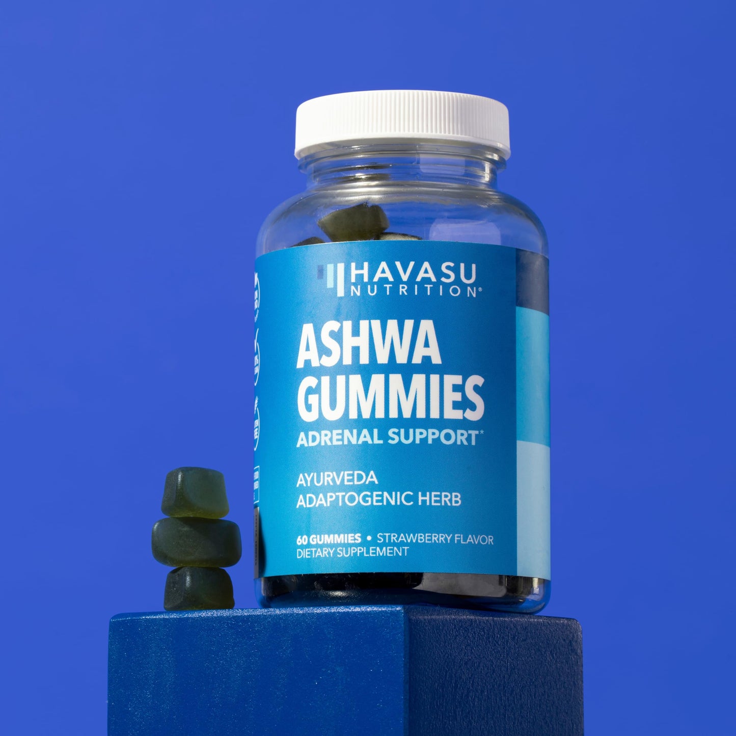 Ashwagandha Gummies for Stress & Mood Support โ Strawberry, Vegan, Non-GMO