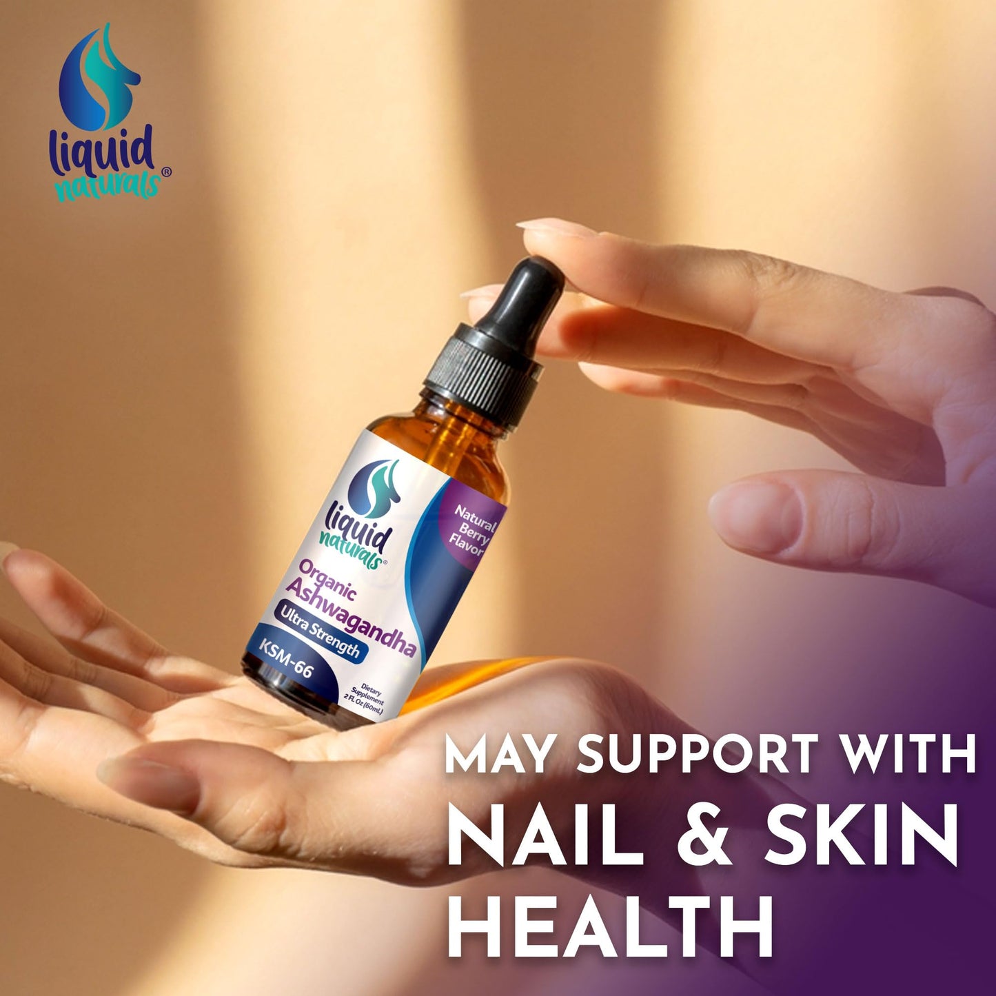Ashwagandha KSM-66 Drops 2000mg โ Berry Flavor | Immune Support, Performance & Heart Health | 60 Servings