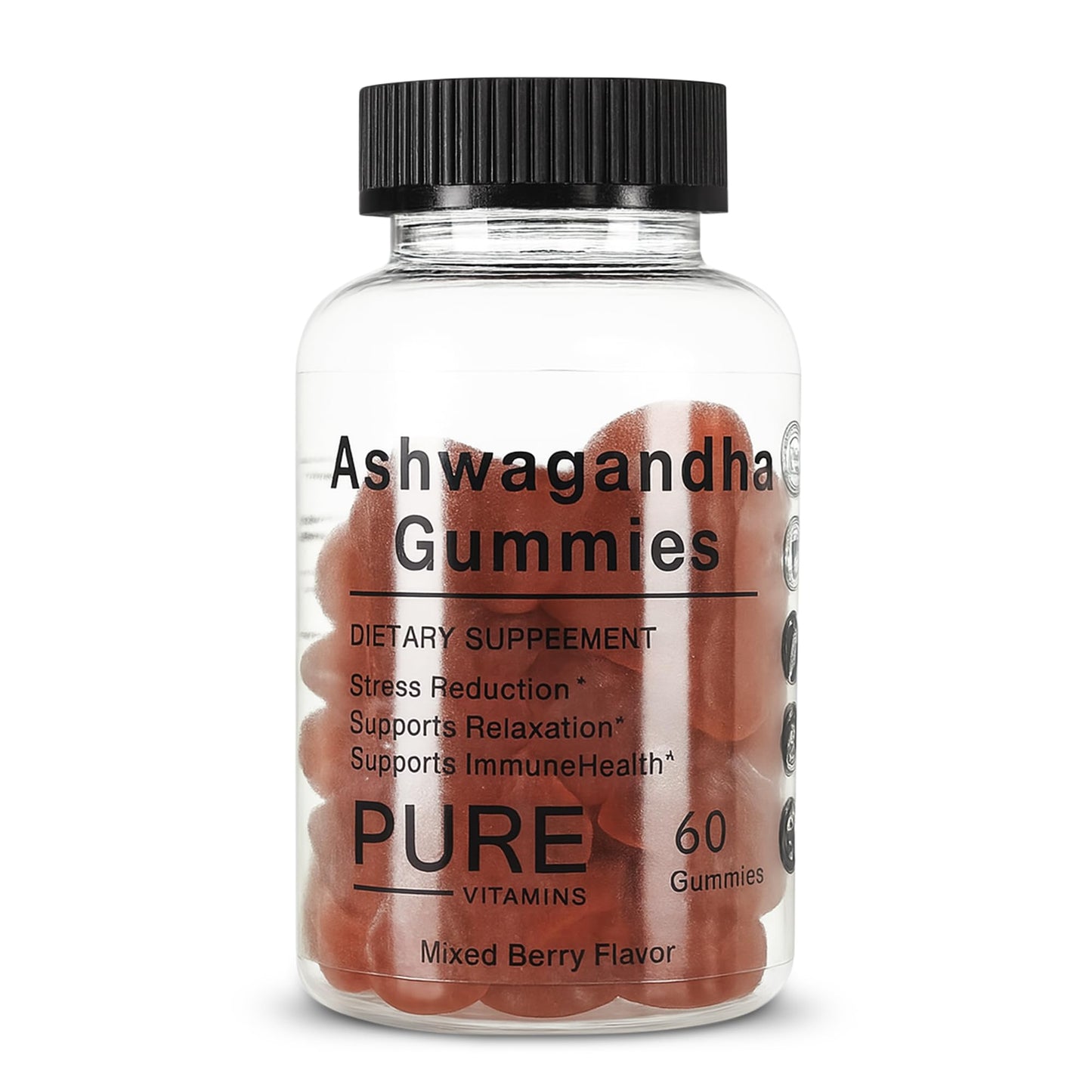 Ashwagandha Gummies โ 60 Vegan Gummies | 300mg Root Extract + Vitamin D2